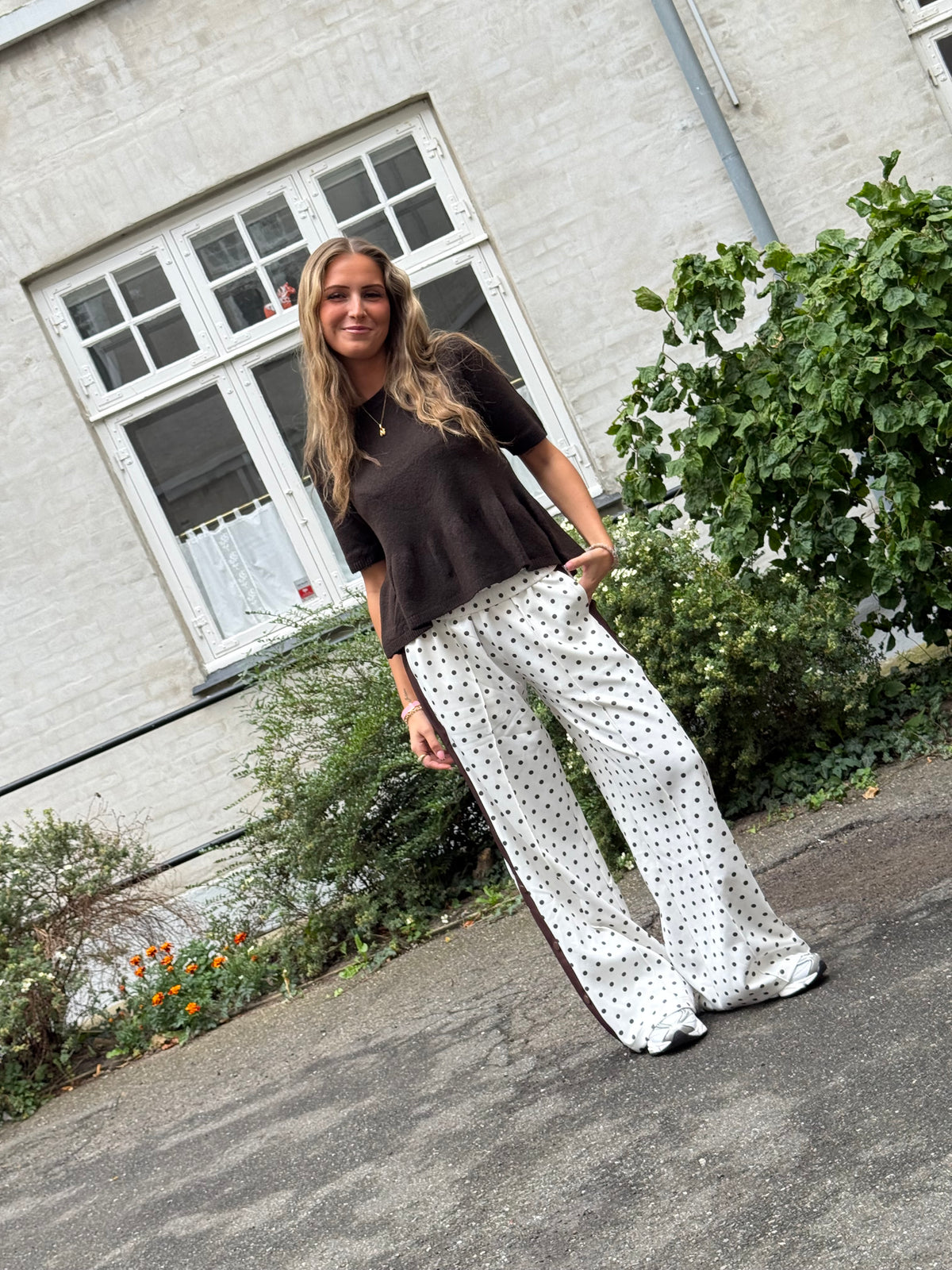 BRILLIANT LIFE S/S ON PEPLUM PULL - Coffee Bean/MELANGE