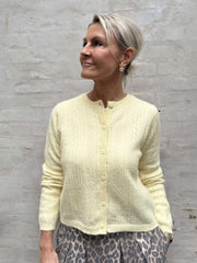 APRIL LIFE LS O-HALS CARDIGAN - Pastell Yellow_MELANGE