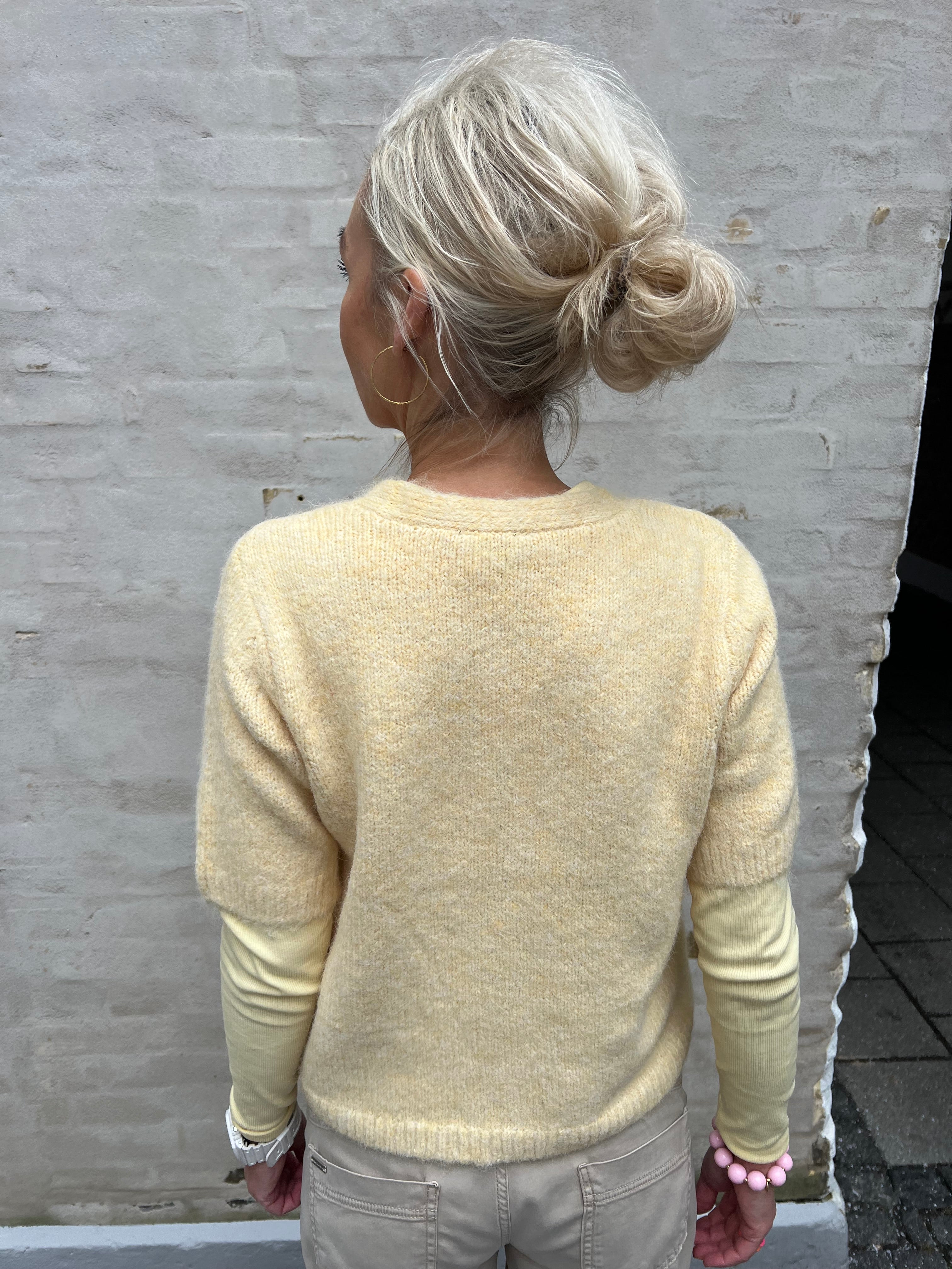 SAGGIA SS V-HALS Stickad cardigan - Sunlight Melange