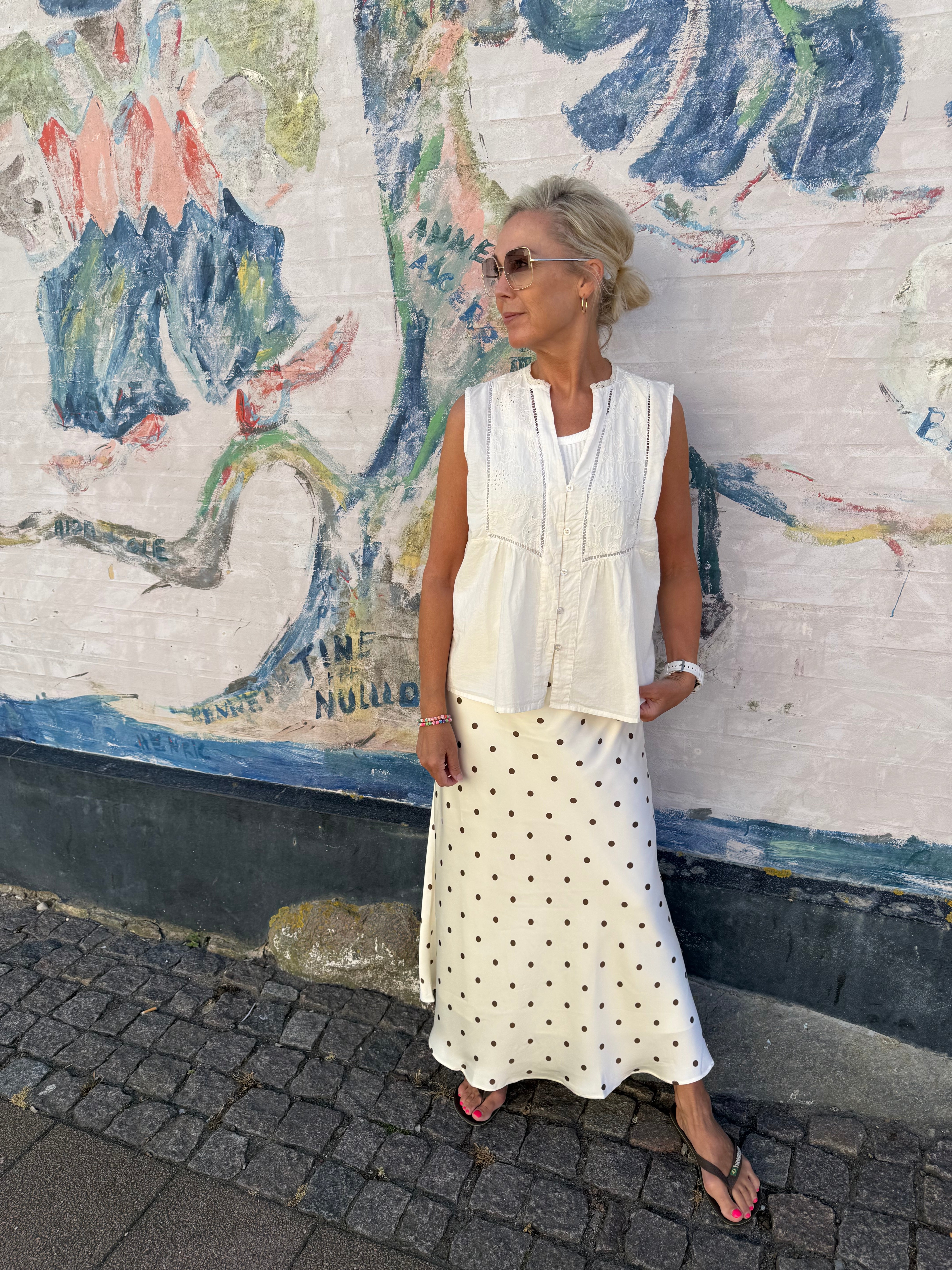 Bovary Dot Skirt - Creme