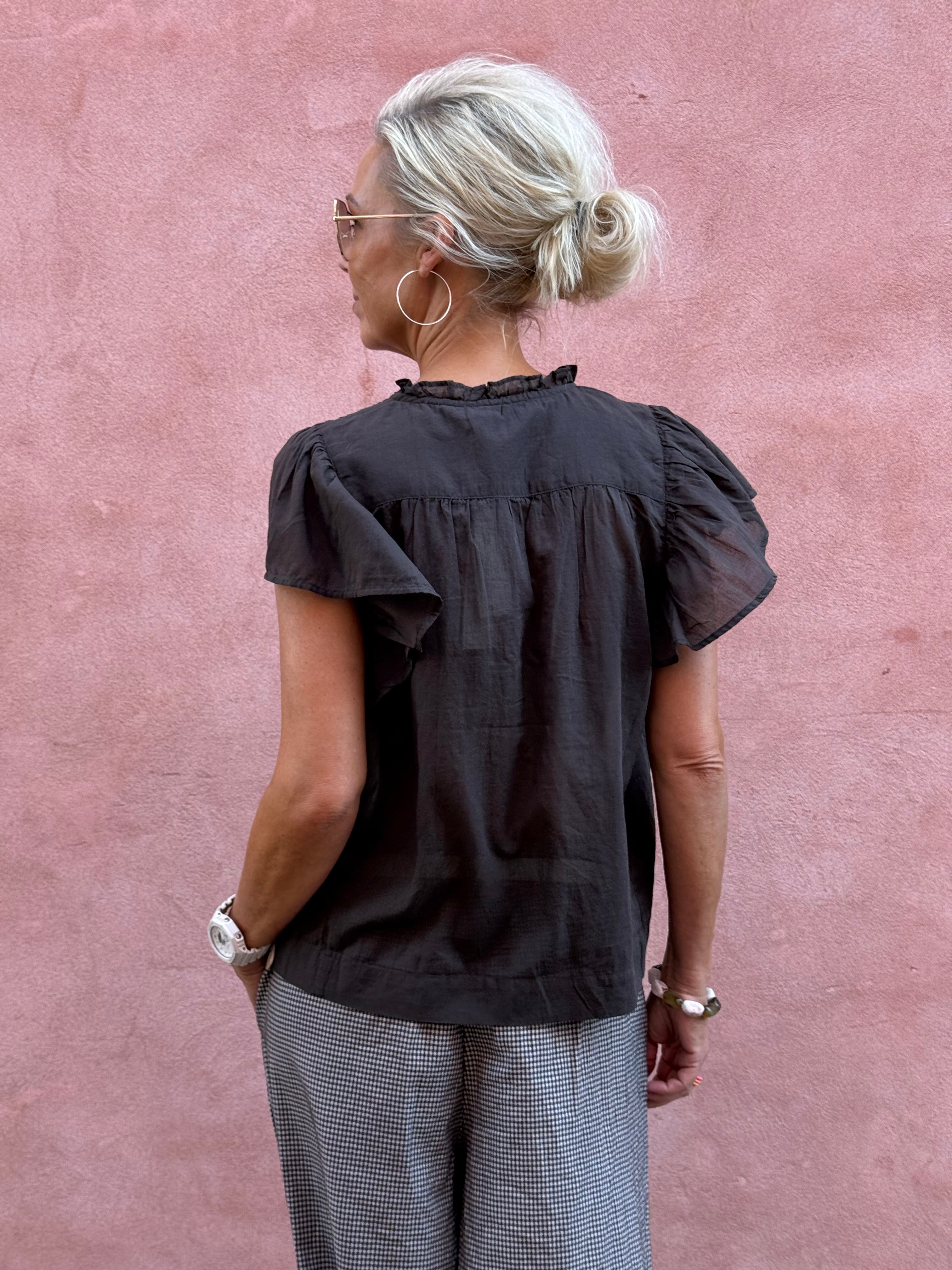 Jayla S Voile Topp - Mörkbrun