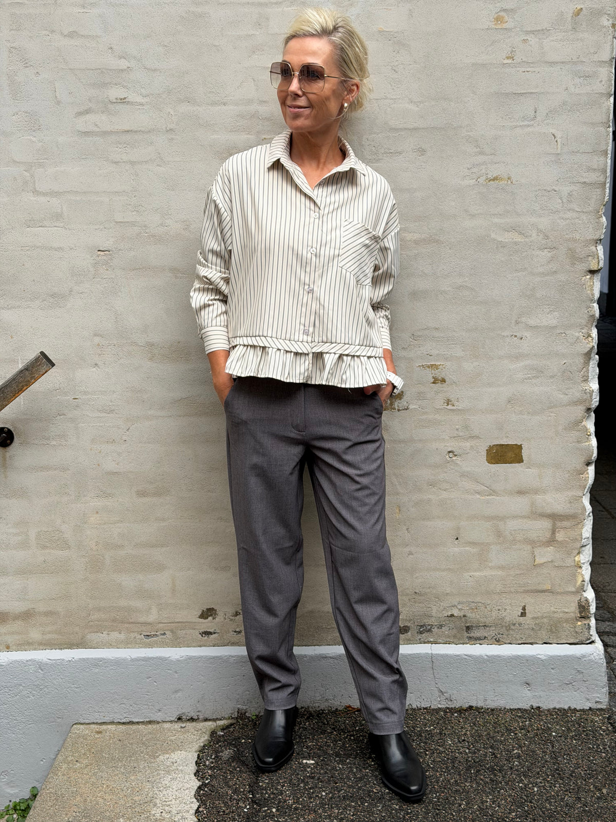 Stessi-skjorta - Off-White/Svart
