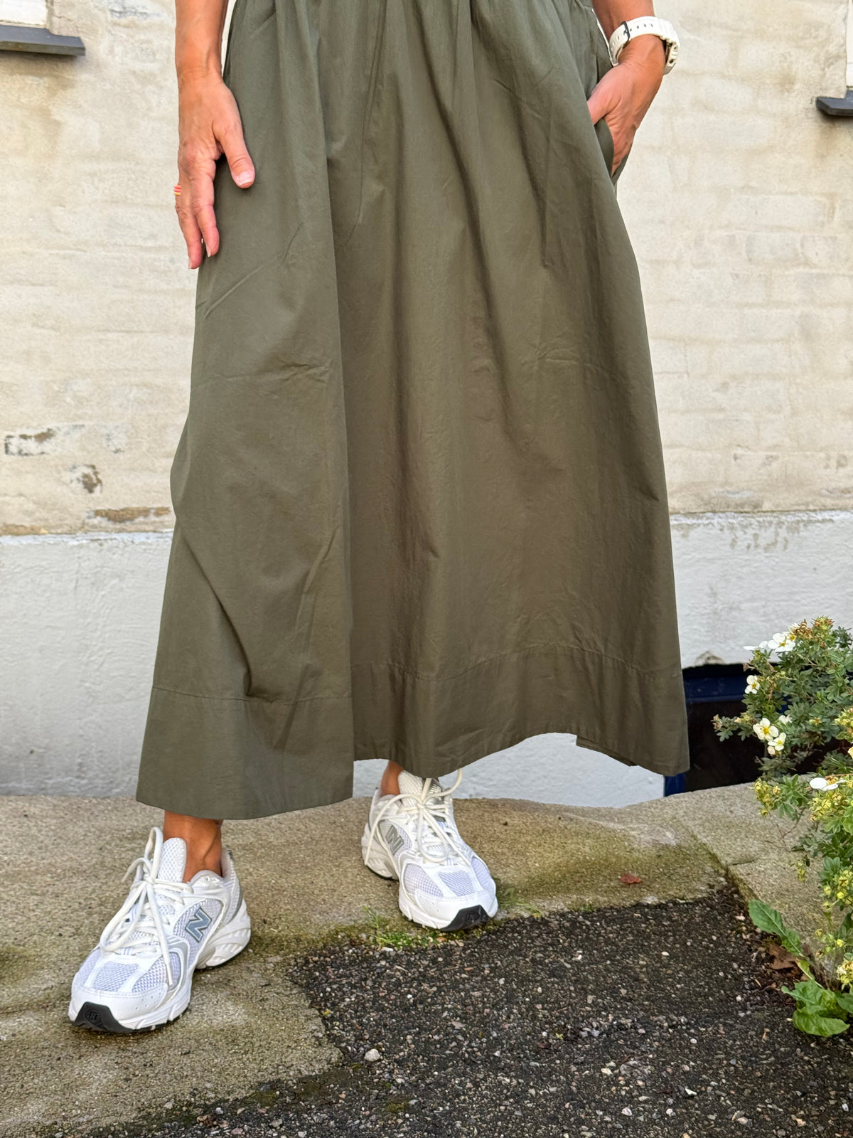 Halise Poplin Dress - Army