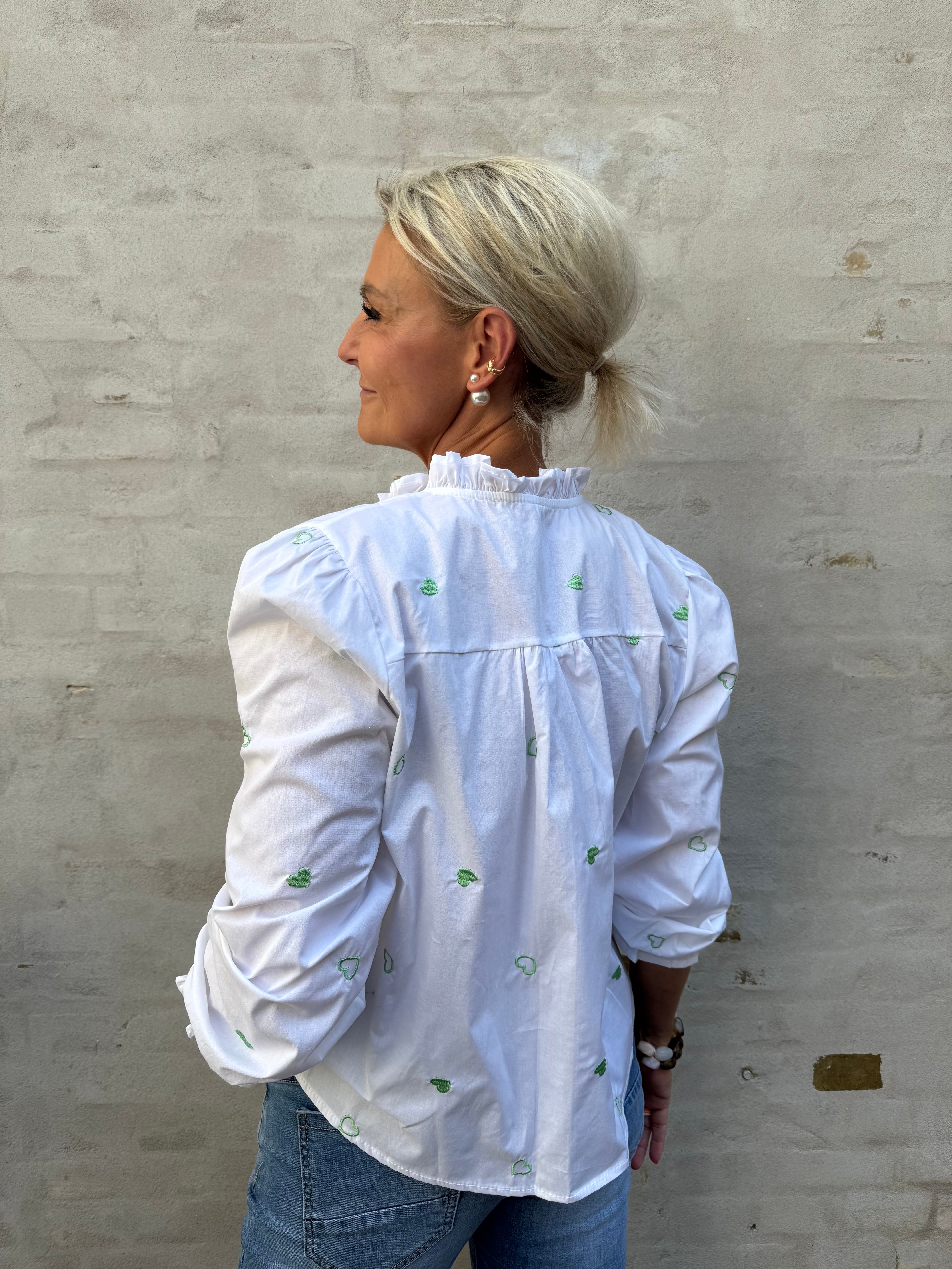 Sweet Heart Shirt - White/Green