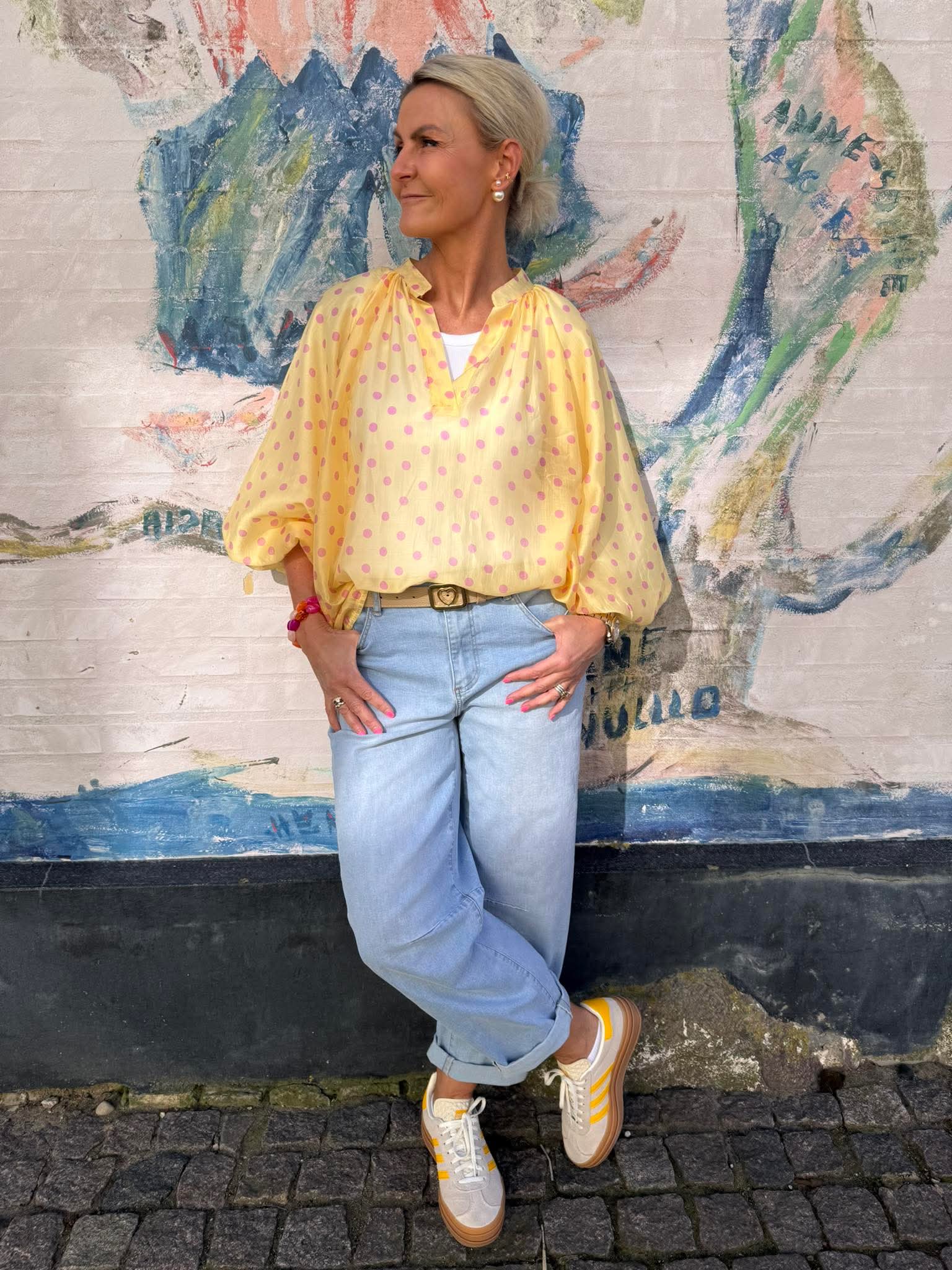 Melona Blouse - Yellow Dot