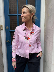 Brila Skjorta - Rosa Blomma Stripe