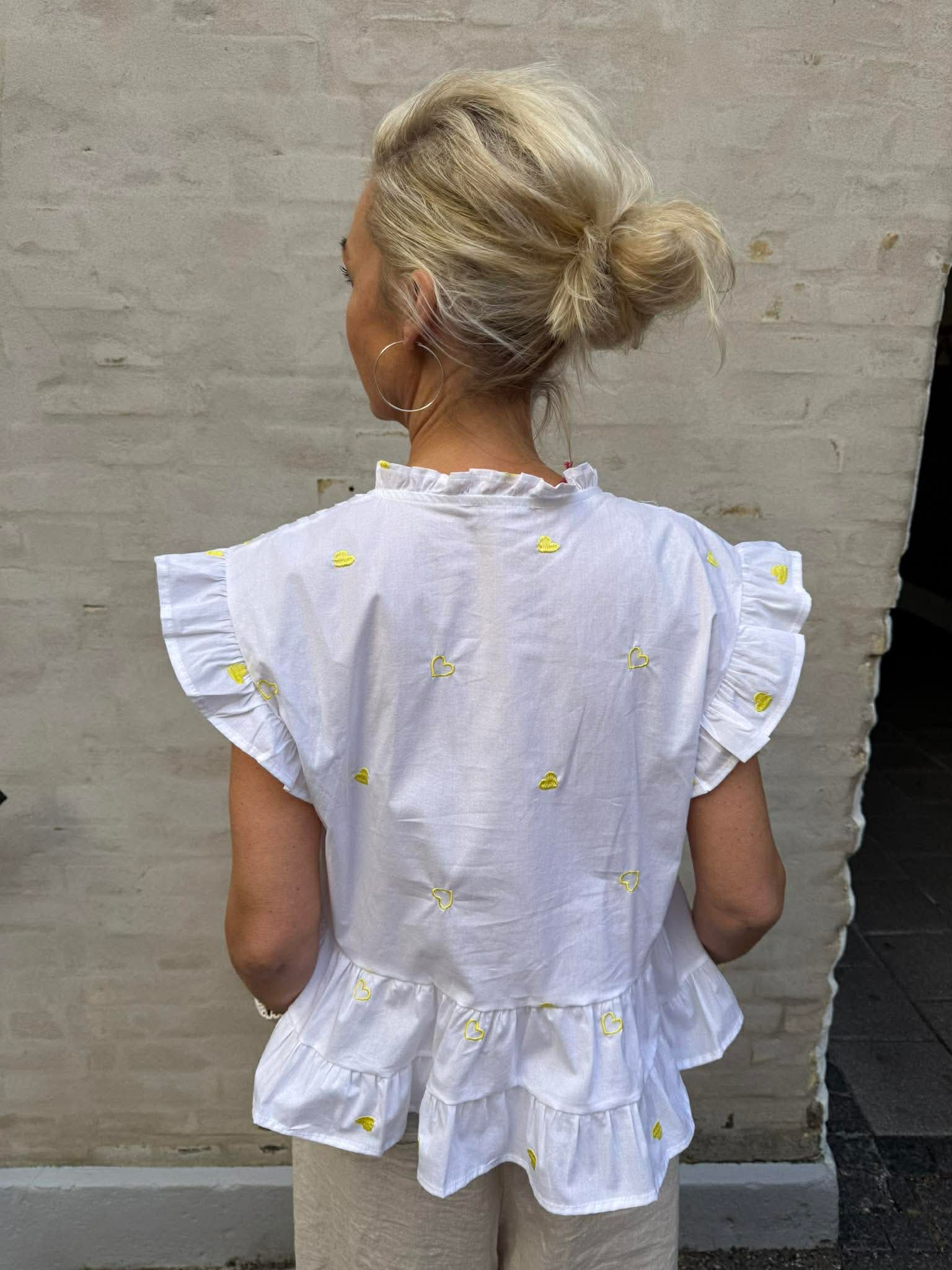 Micado Blouse - White/Yellow