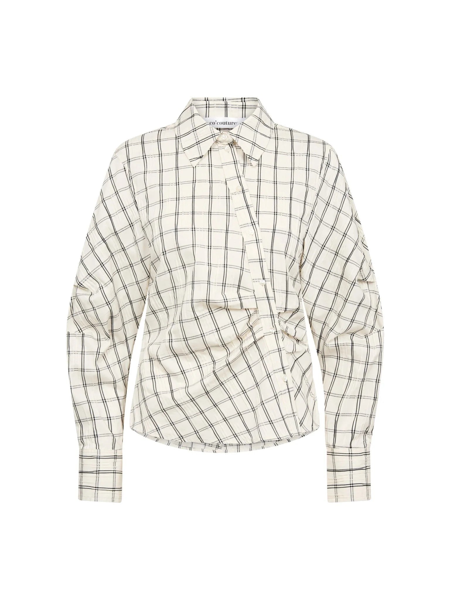 BisoCC Asym Check Shirt - Off-White