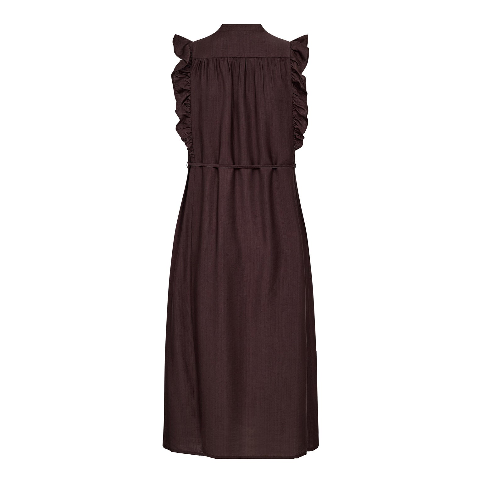HeraCC Frill SS V-Dress - Dark Brown