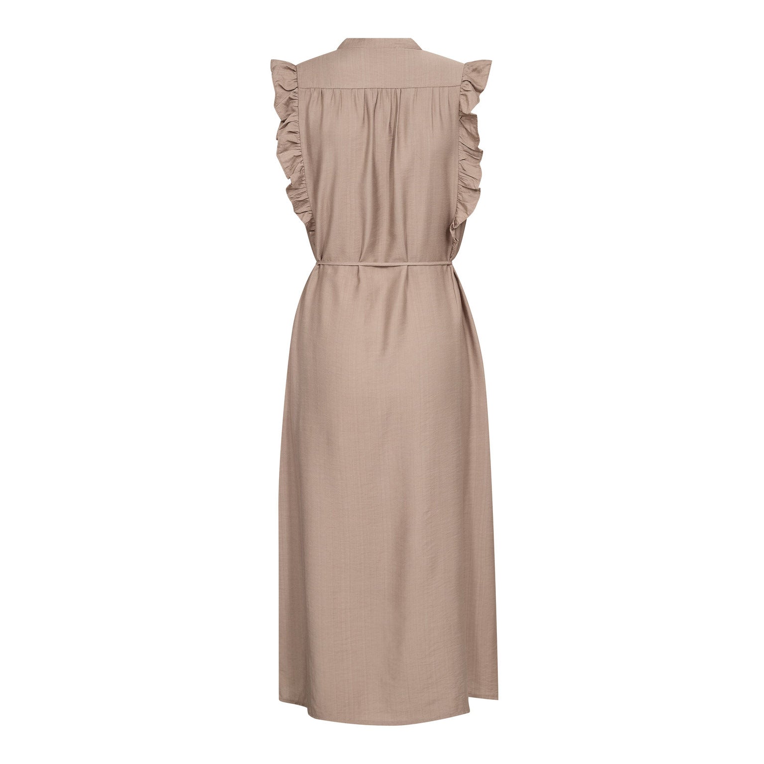 HeraCC Frill SS V-Dress - Walnut