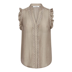 ReggieCC Frill Top - Taupe