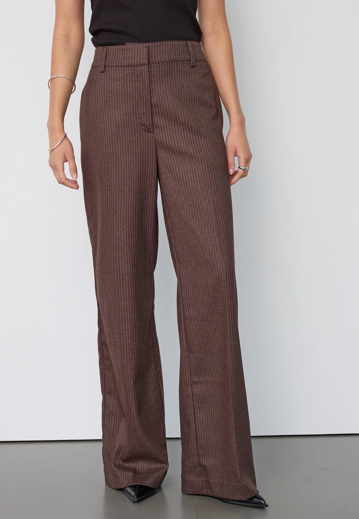SinaCC Pin Wide Pant - Dark Brown