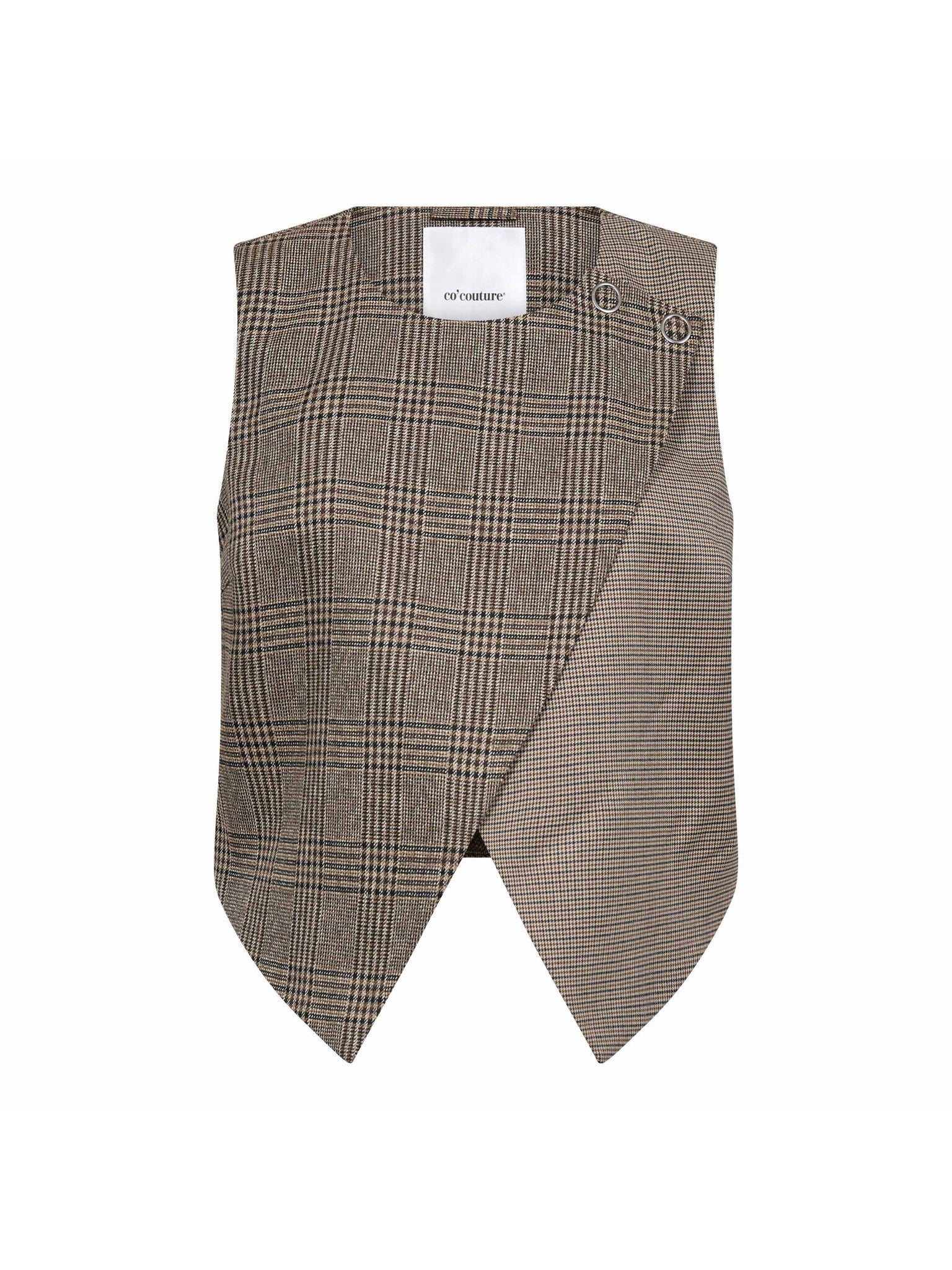 VeyaCC Check Wrap Vest - Brown