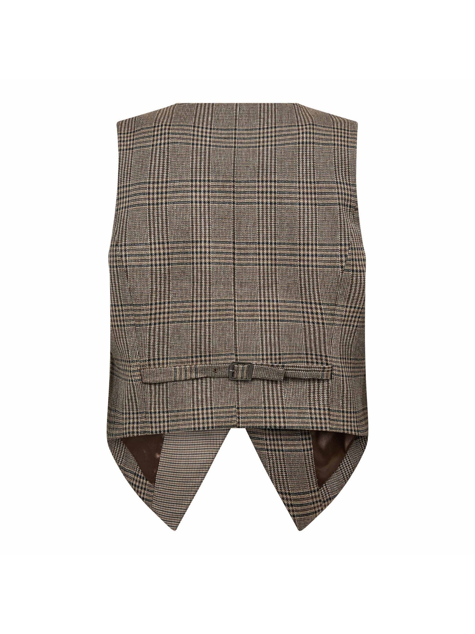 VeyaCC Check Wrap Vest - Brown