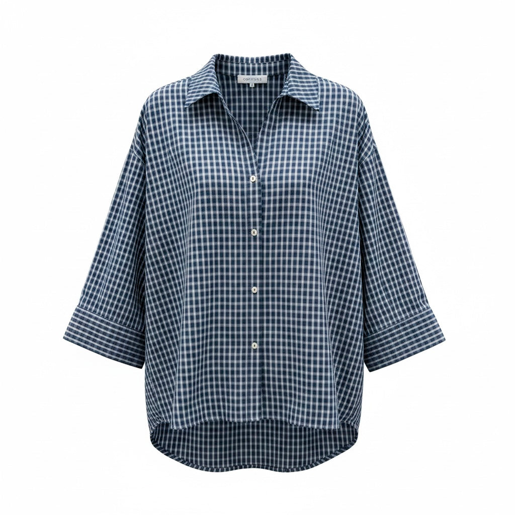 Amber Check - Navy Check