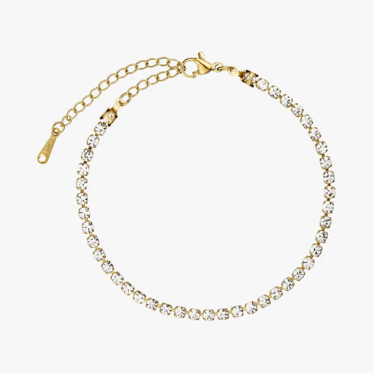 Crystal Tennis Bracelet - 18 karat guldbelagt