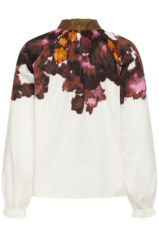 JULISSA BLOUSE - GARDENIA WITH PINK/BROWN