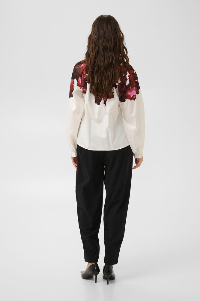 JULISSA BLOUSE - GARDENIA WITH PINK/BROWN