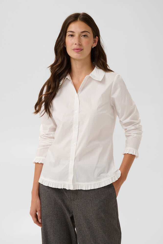 MARGI ANTOINETT FRILL SHIRT - Gardenia