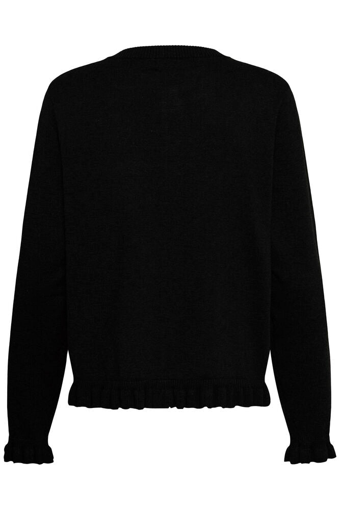Clare Annemarie Frill Cardigan - Black