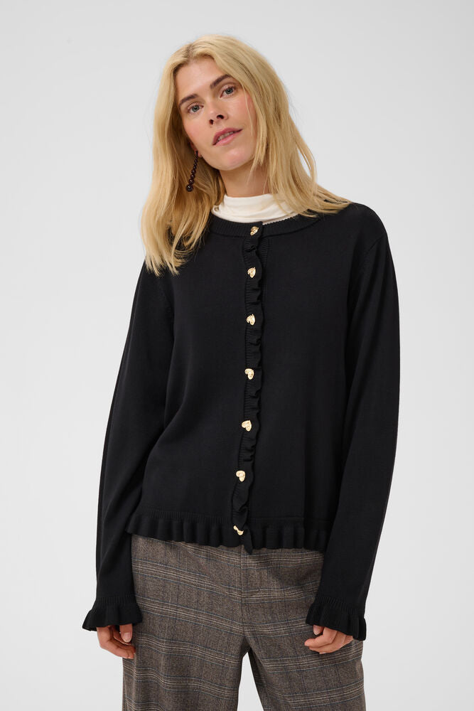 Clare Annemarie Frill Cardigan - Black