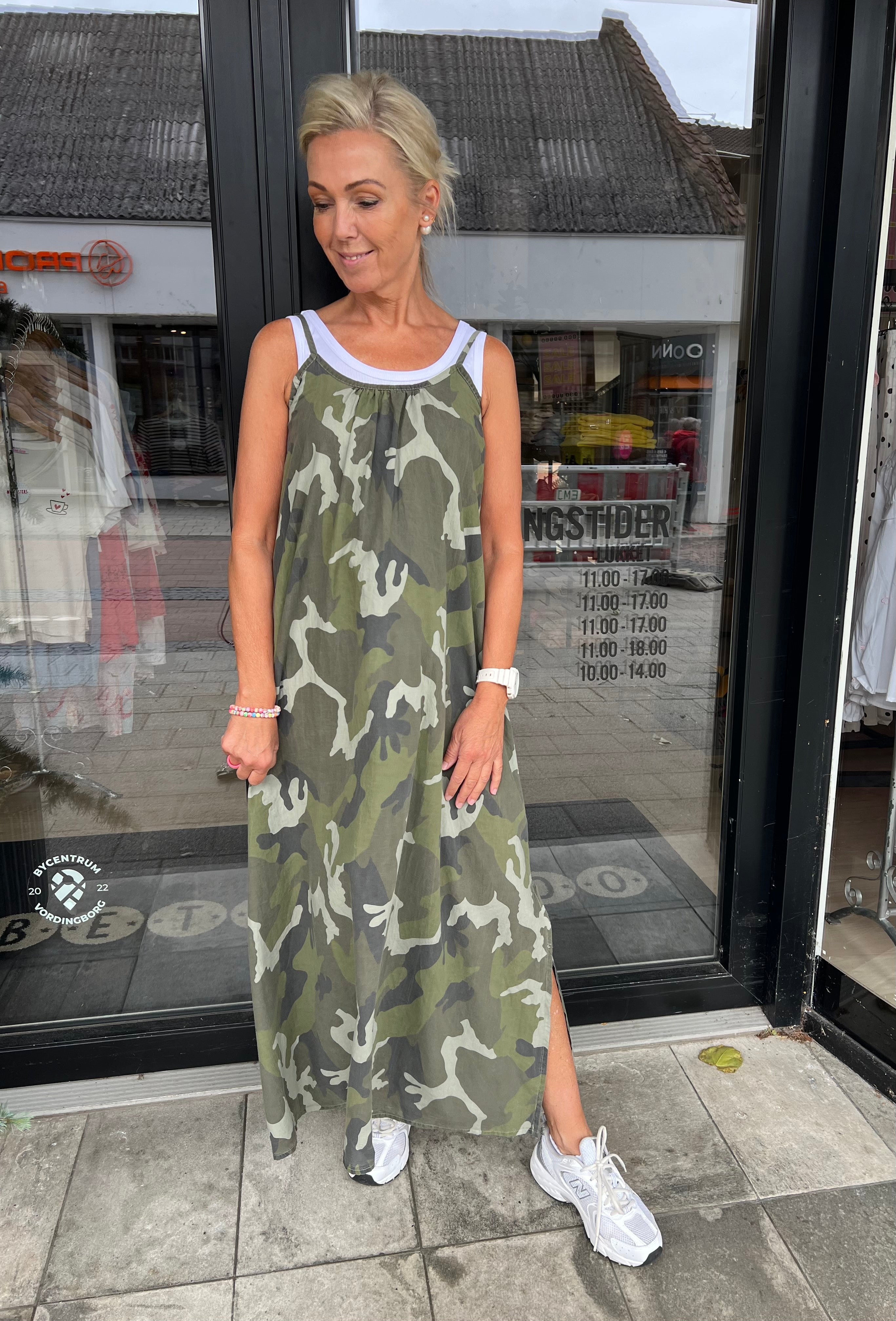 MINNA strap dress - Camoflage
