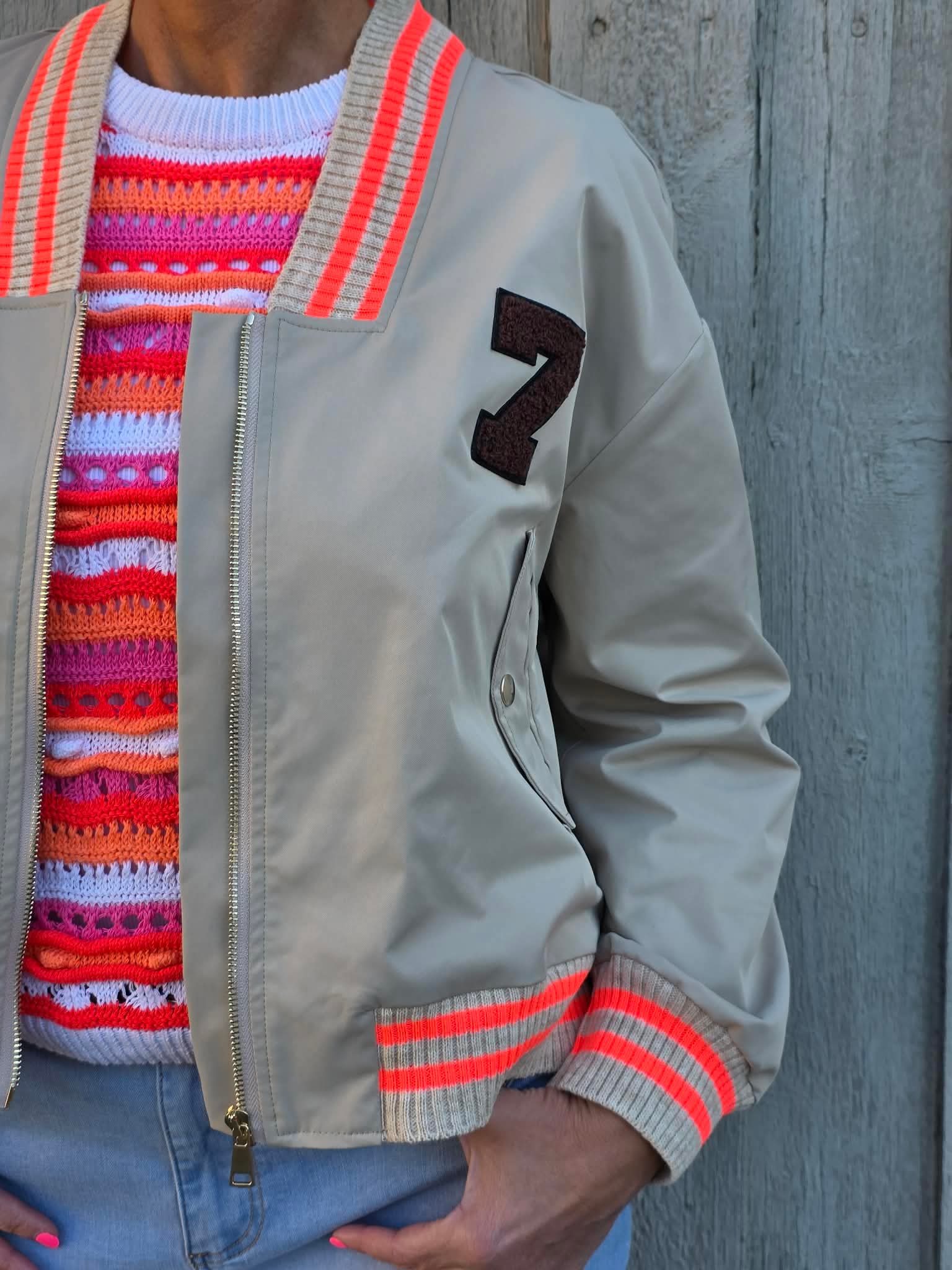 Sandy Bomber Jacket - Beige