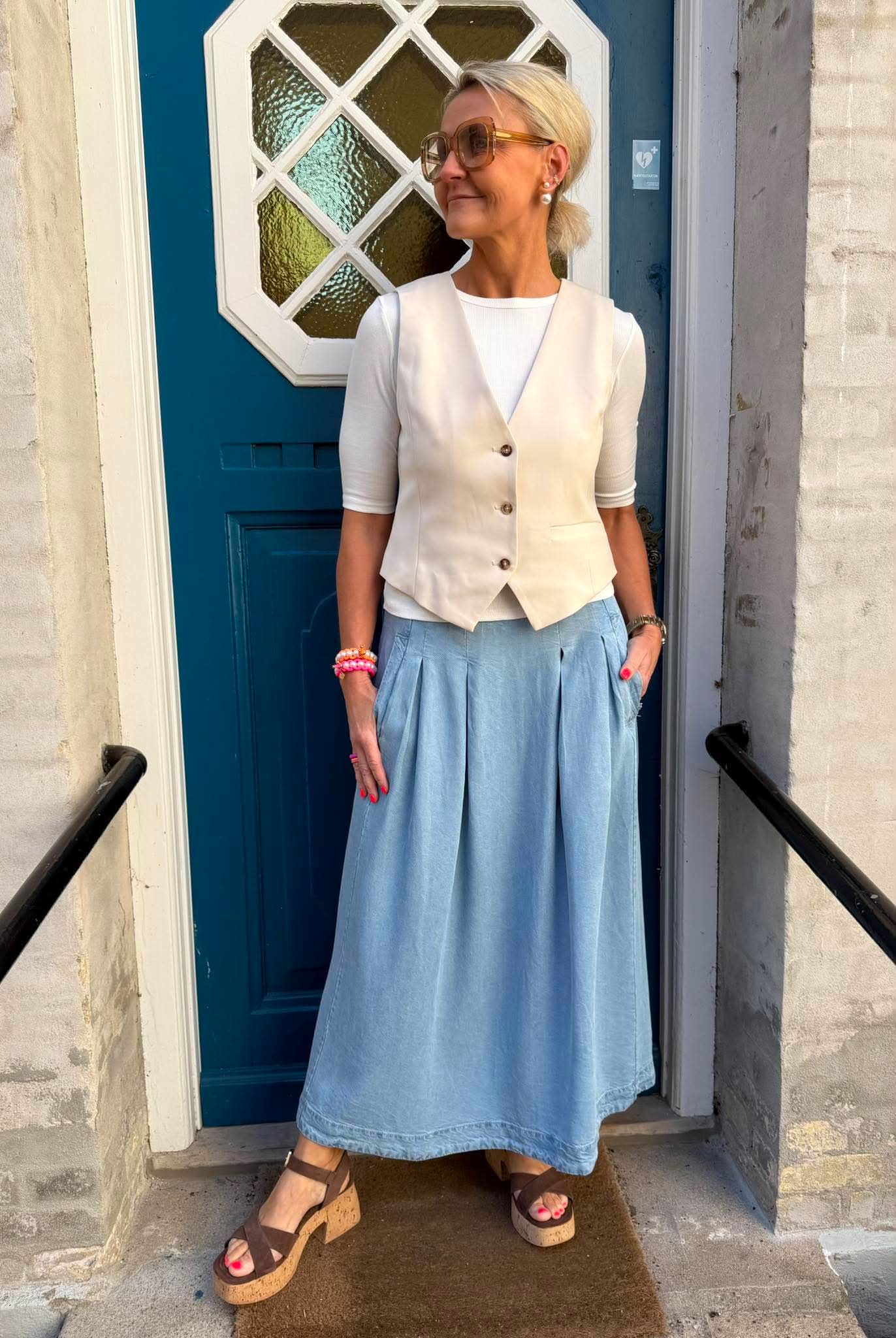 Nalina Waistcoat - Whitecap