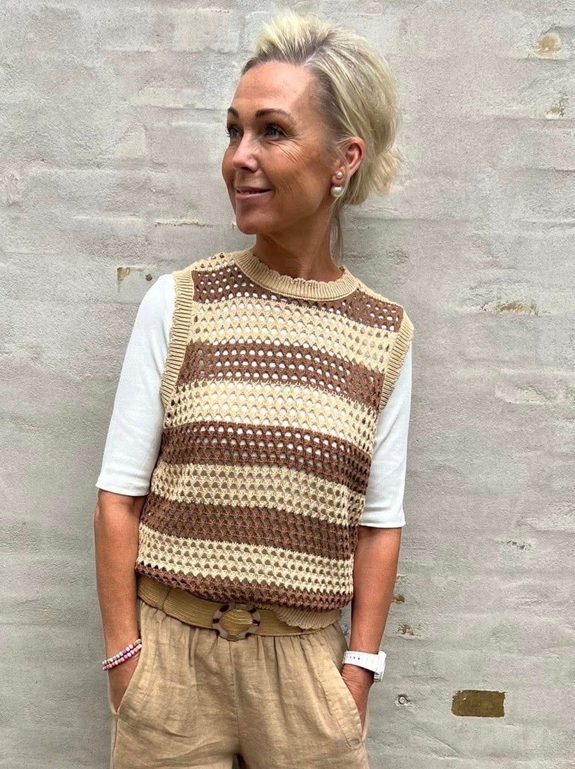 Manga Vest - Beige/Brown