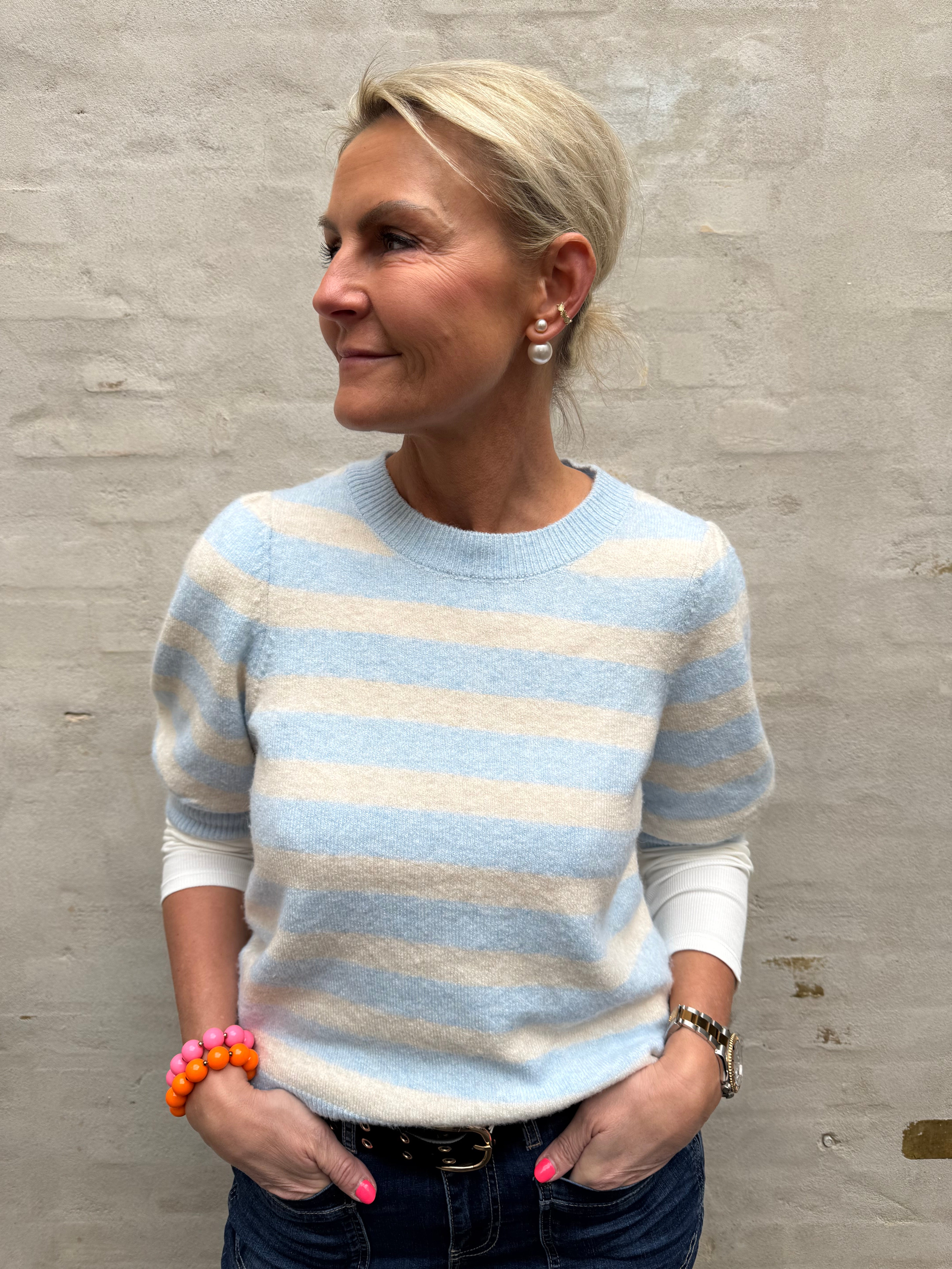 DOFFY O-HALS TRÖJA - Kashmirblå BJÖRK