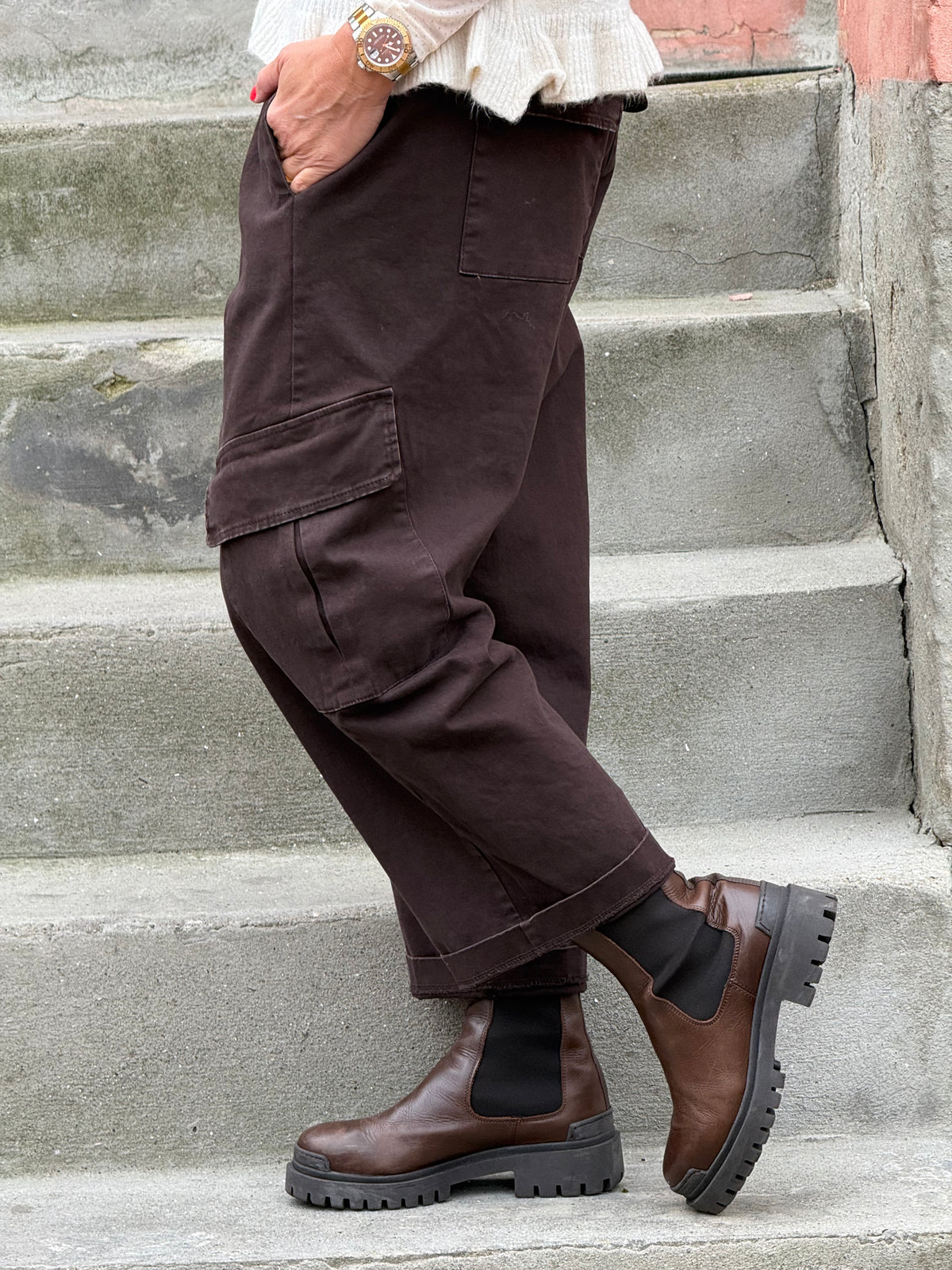 Gigi Cargo Pants - Dark Brown