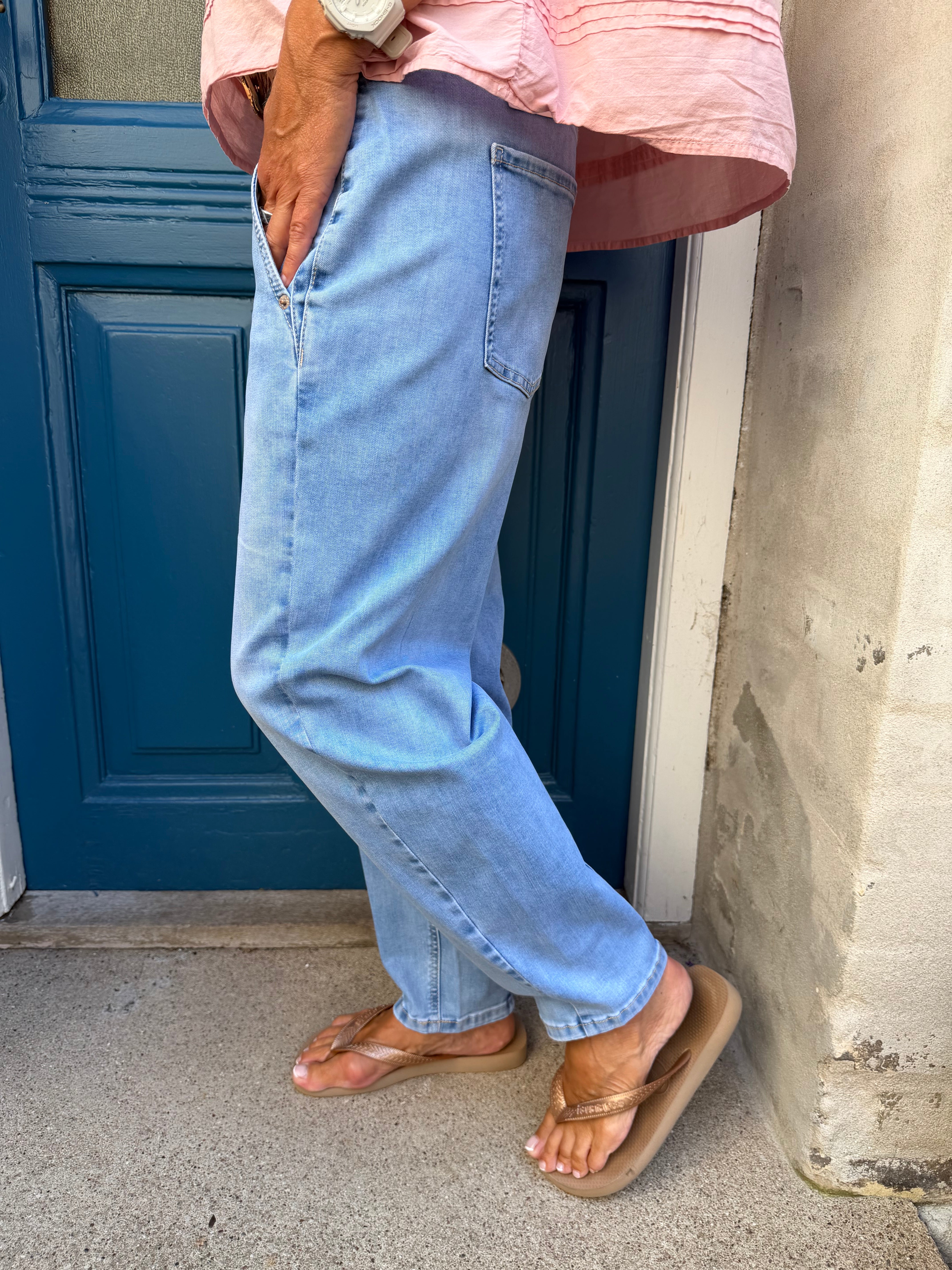 Karlie Barrel High Waist - Light Blue