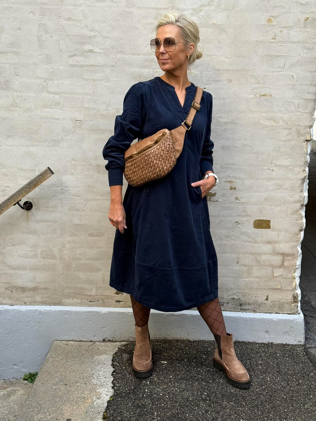 Rhaena LS Dress - Dress Blues