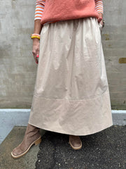 Yara Poplin kjol - Mörk sand