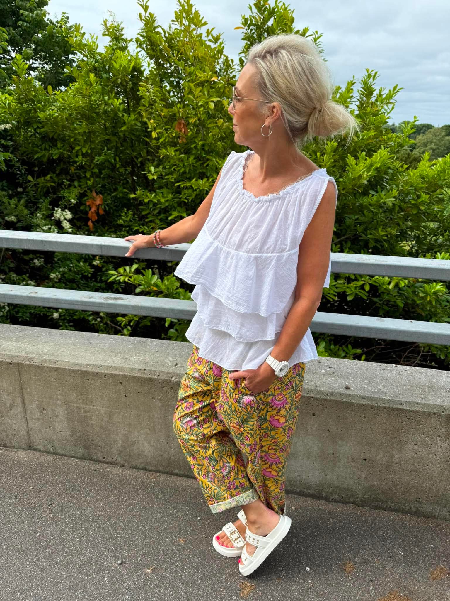 Ruffle Top - White
