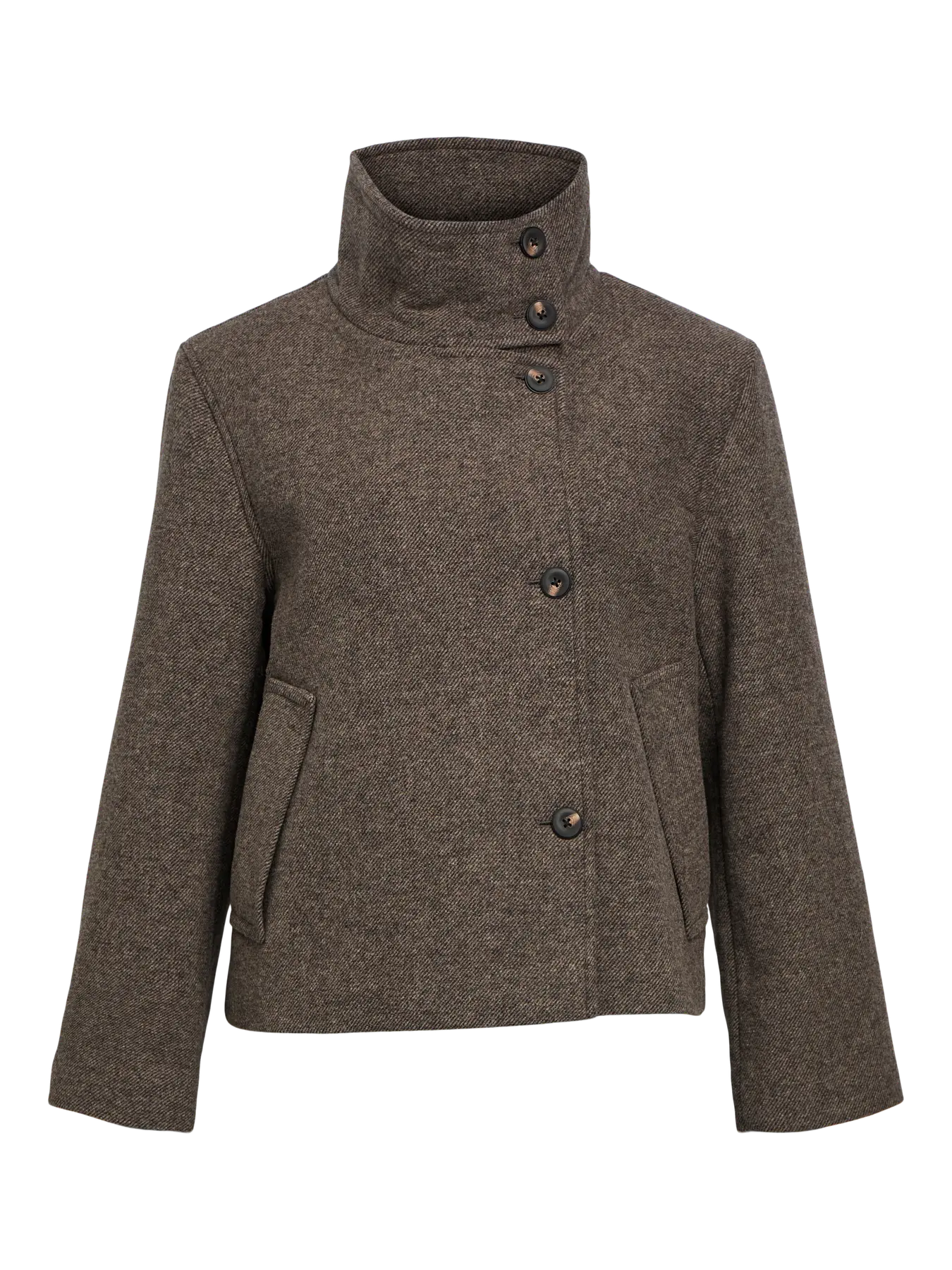 RIKI SHORT JACKET - Morel Melange