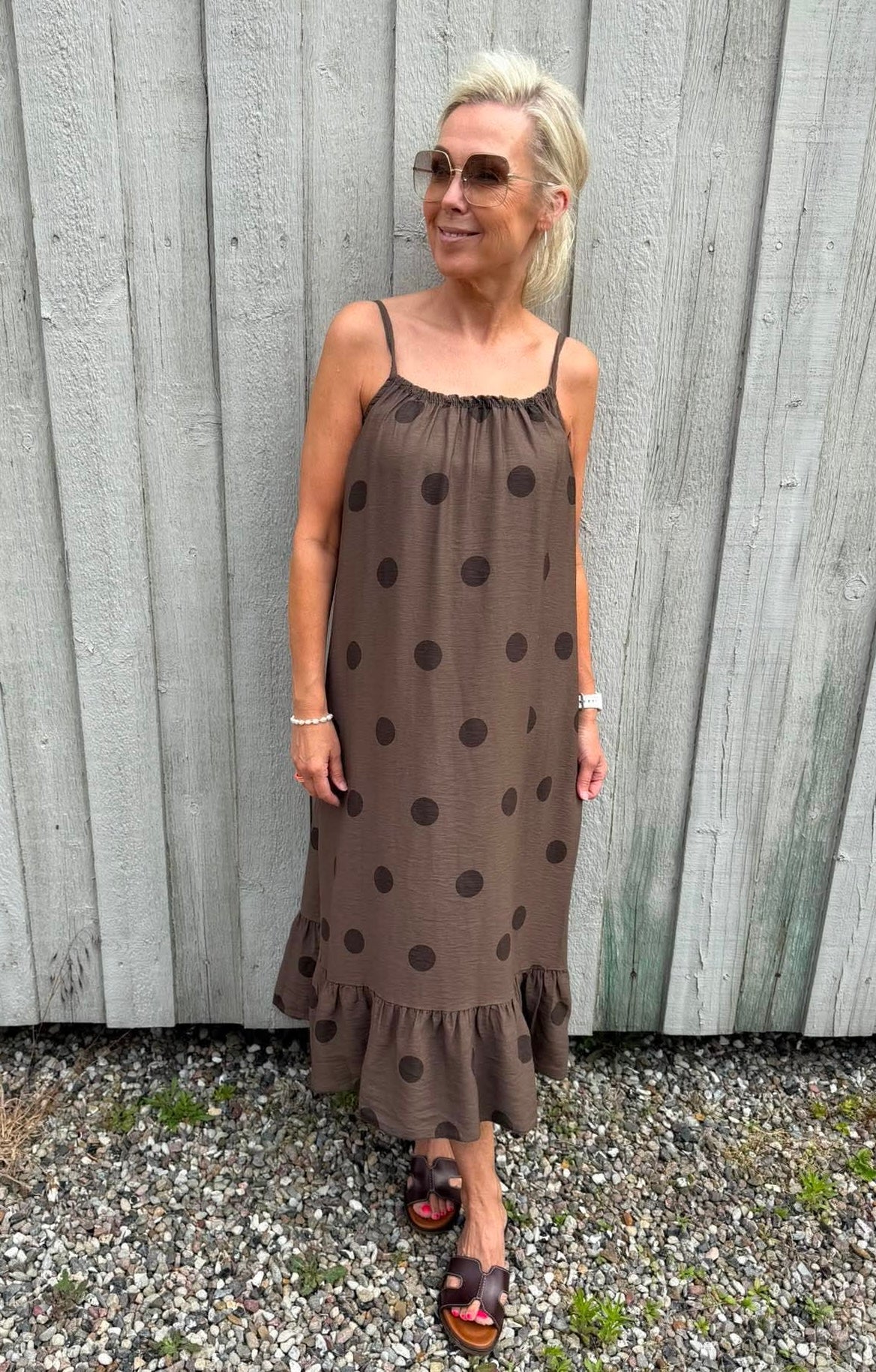 Dot Dress - Dark Brown