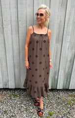 Dot Dress - Mörkbrun