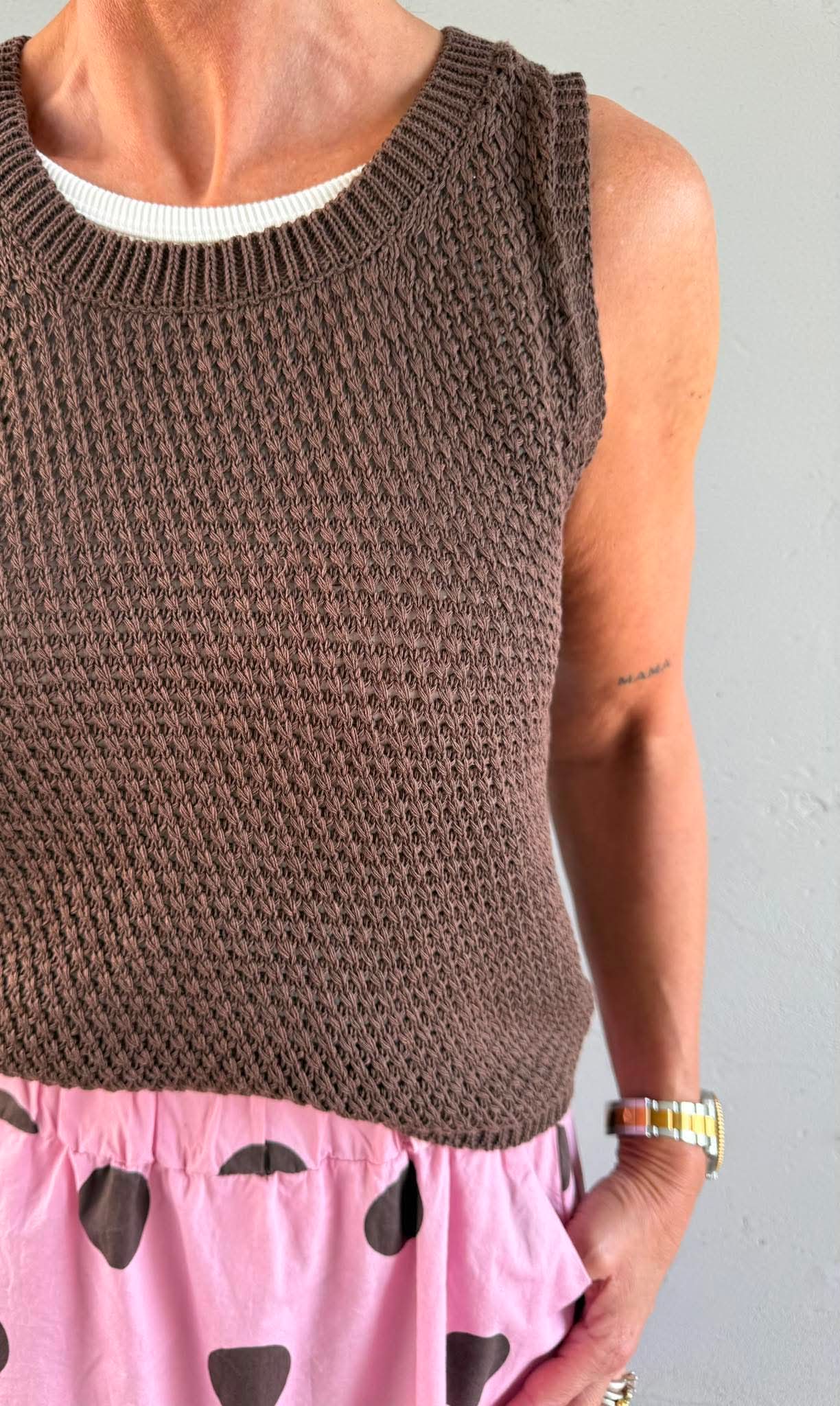 Nayla Knit Top - Caffe