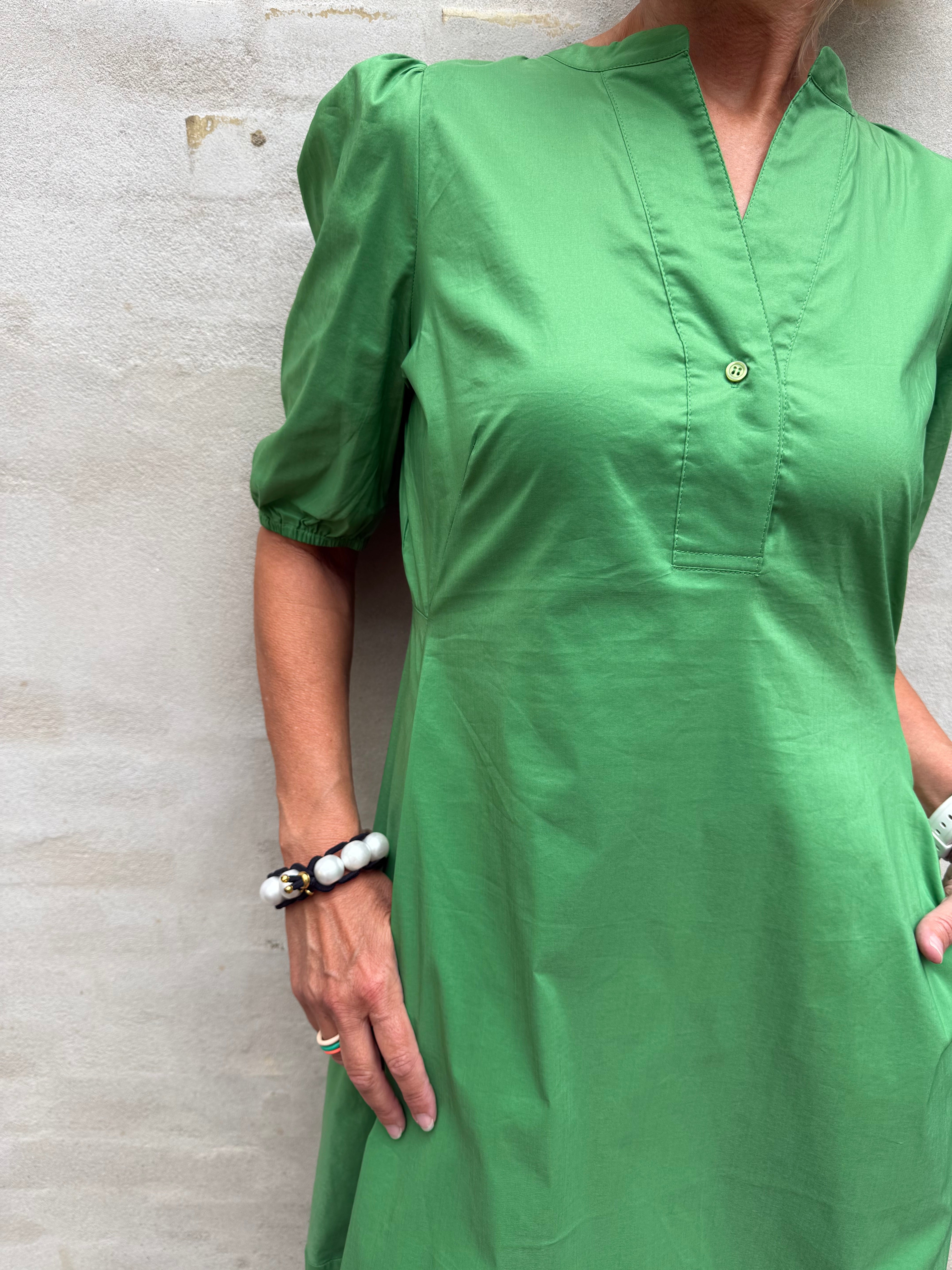 Antoinett SS Placket Dress - Mintgrön