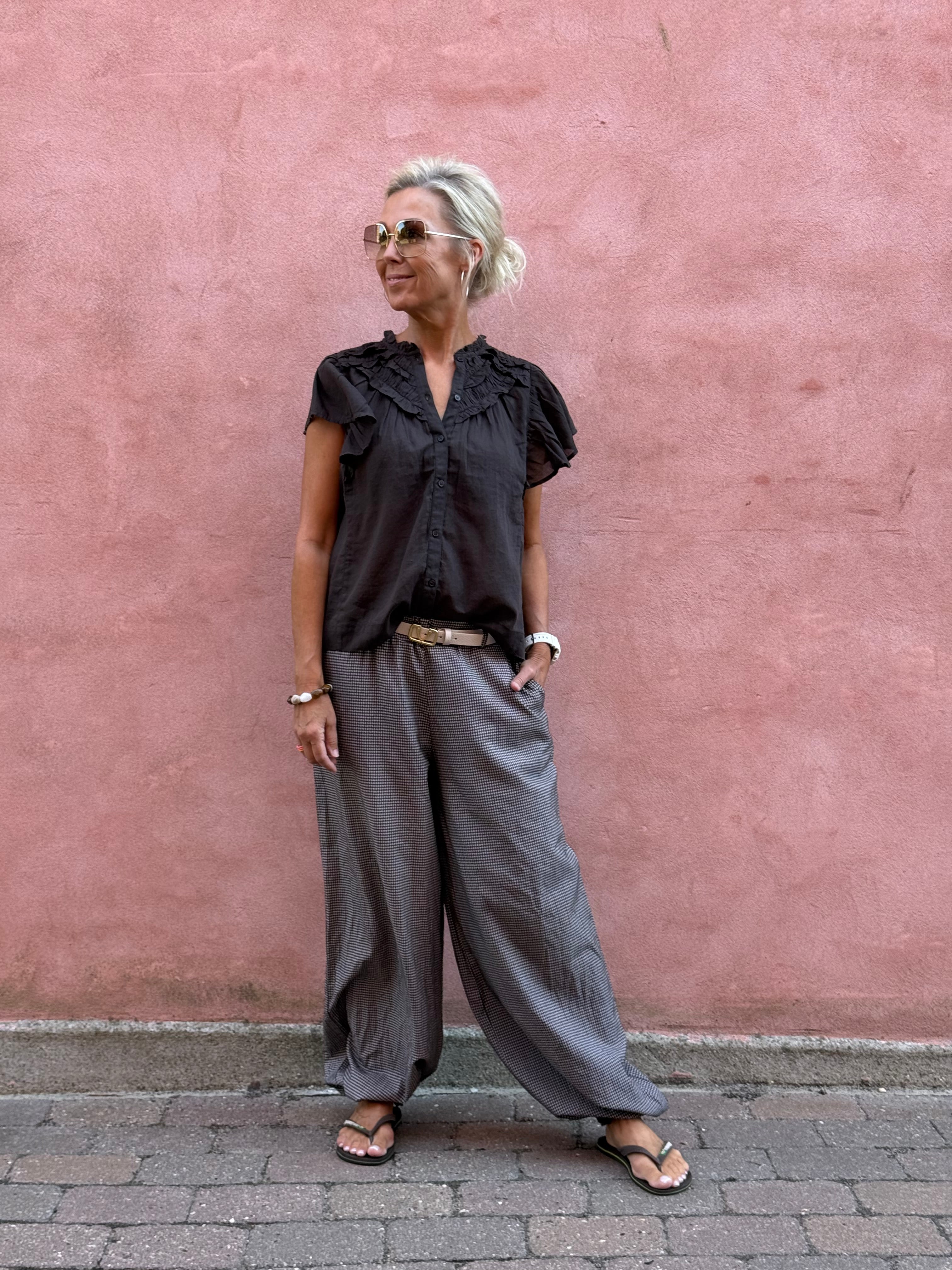 Jayla S Voile Topp - Mörkbrun