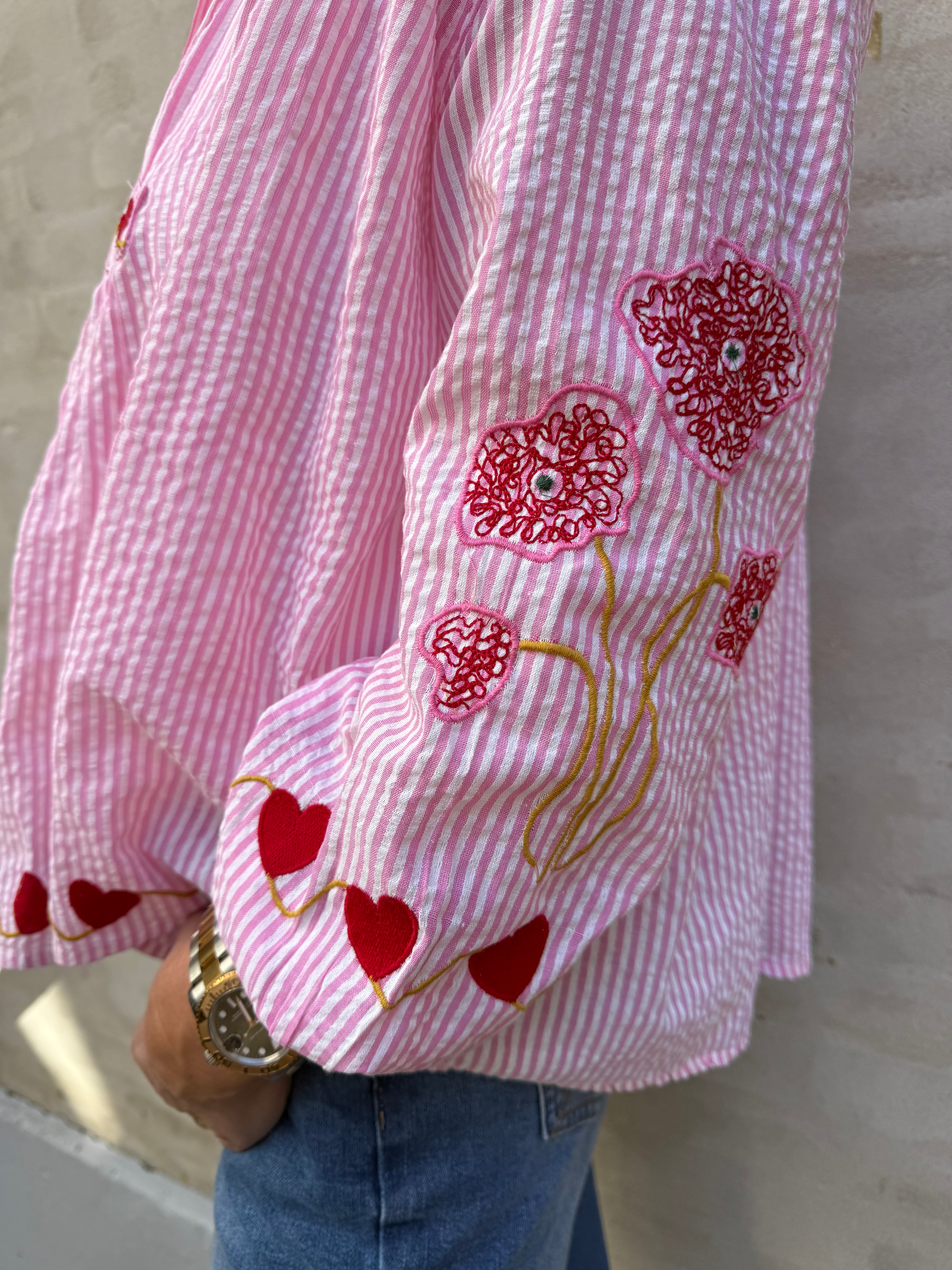 Heart Blouse - Rosa Flower