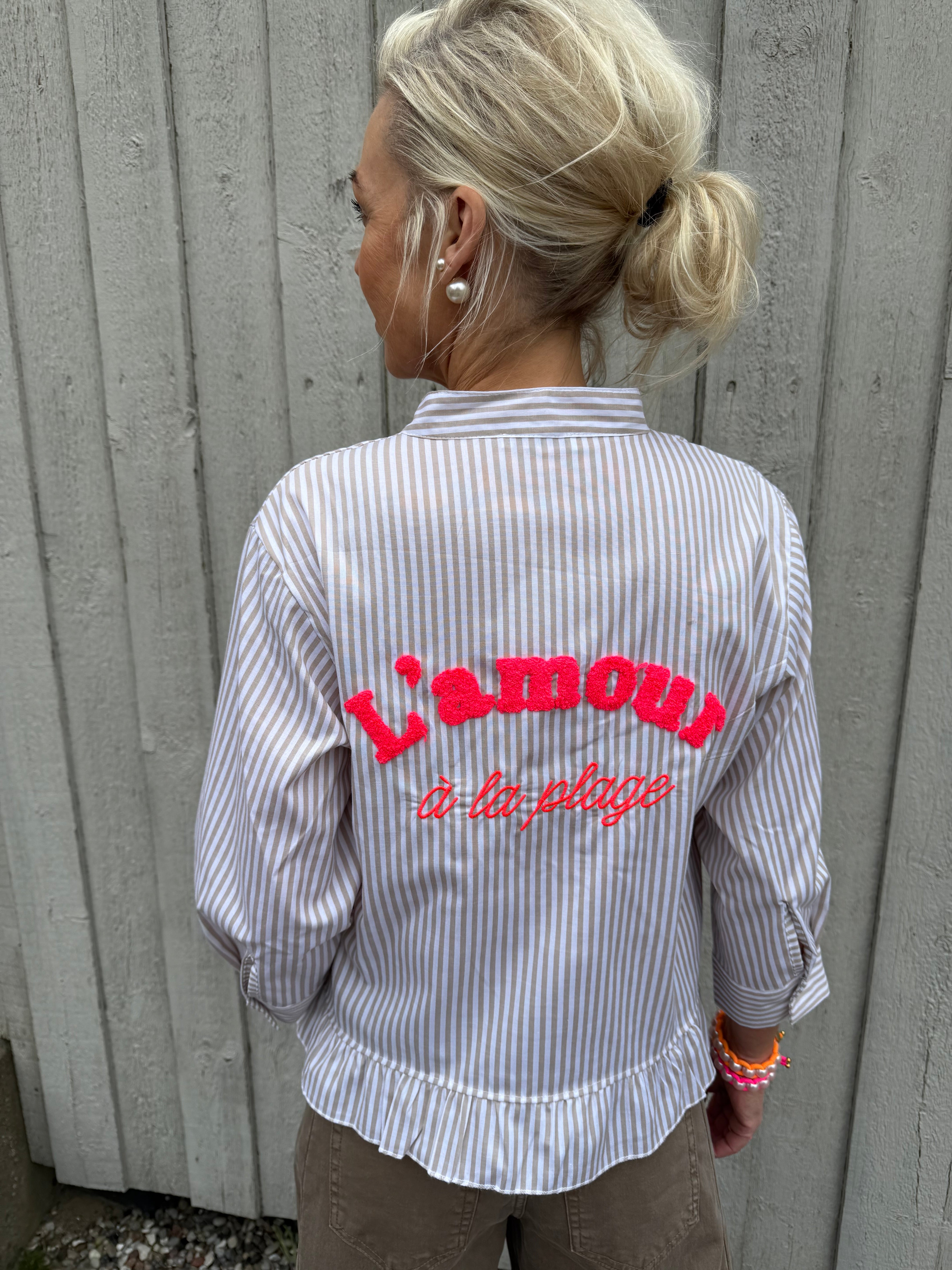 L´amour Shirt - Beige Stripe
