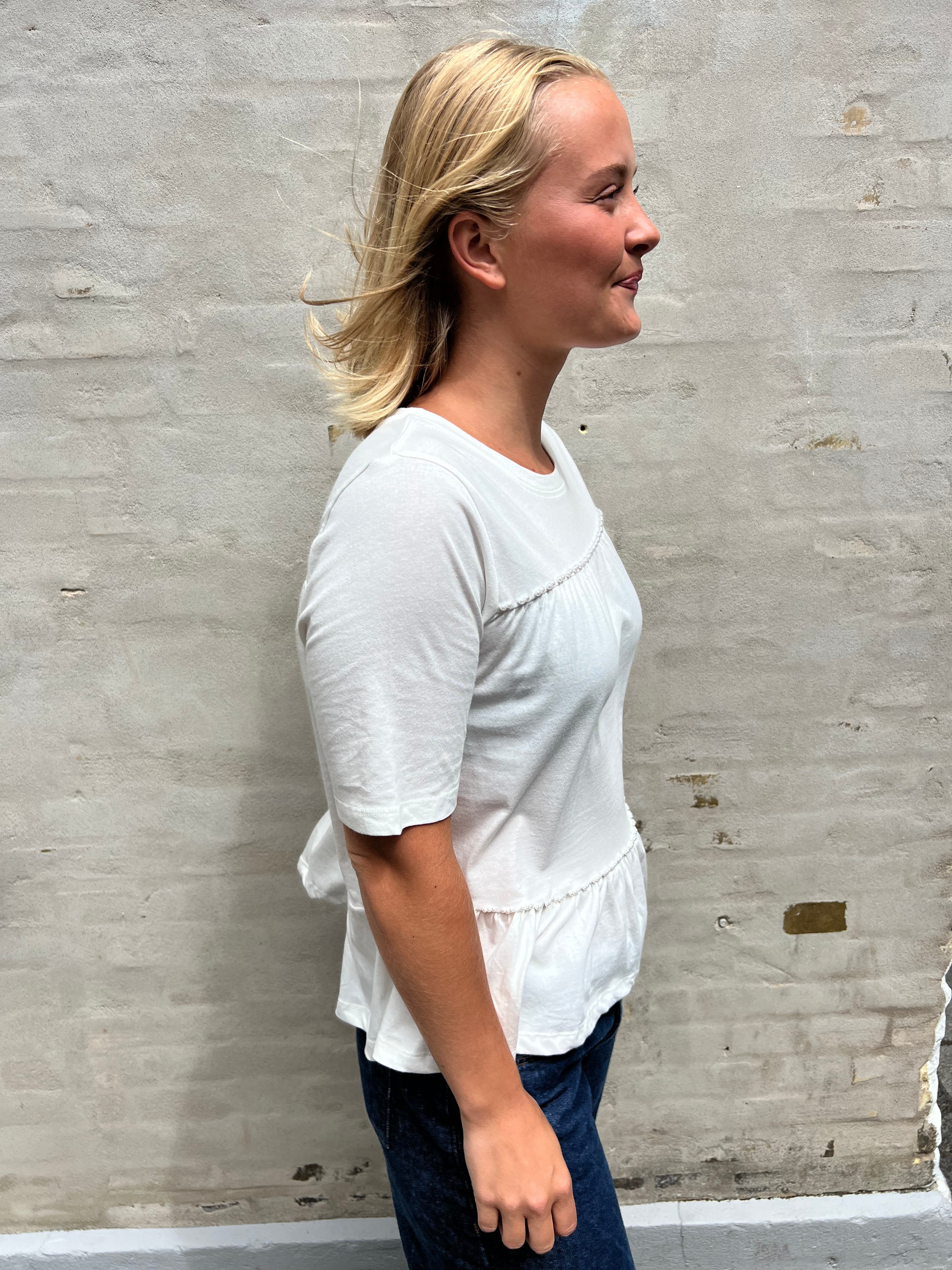 Poula Pearl Top - Cloud Dancer/CD Pearls