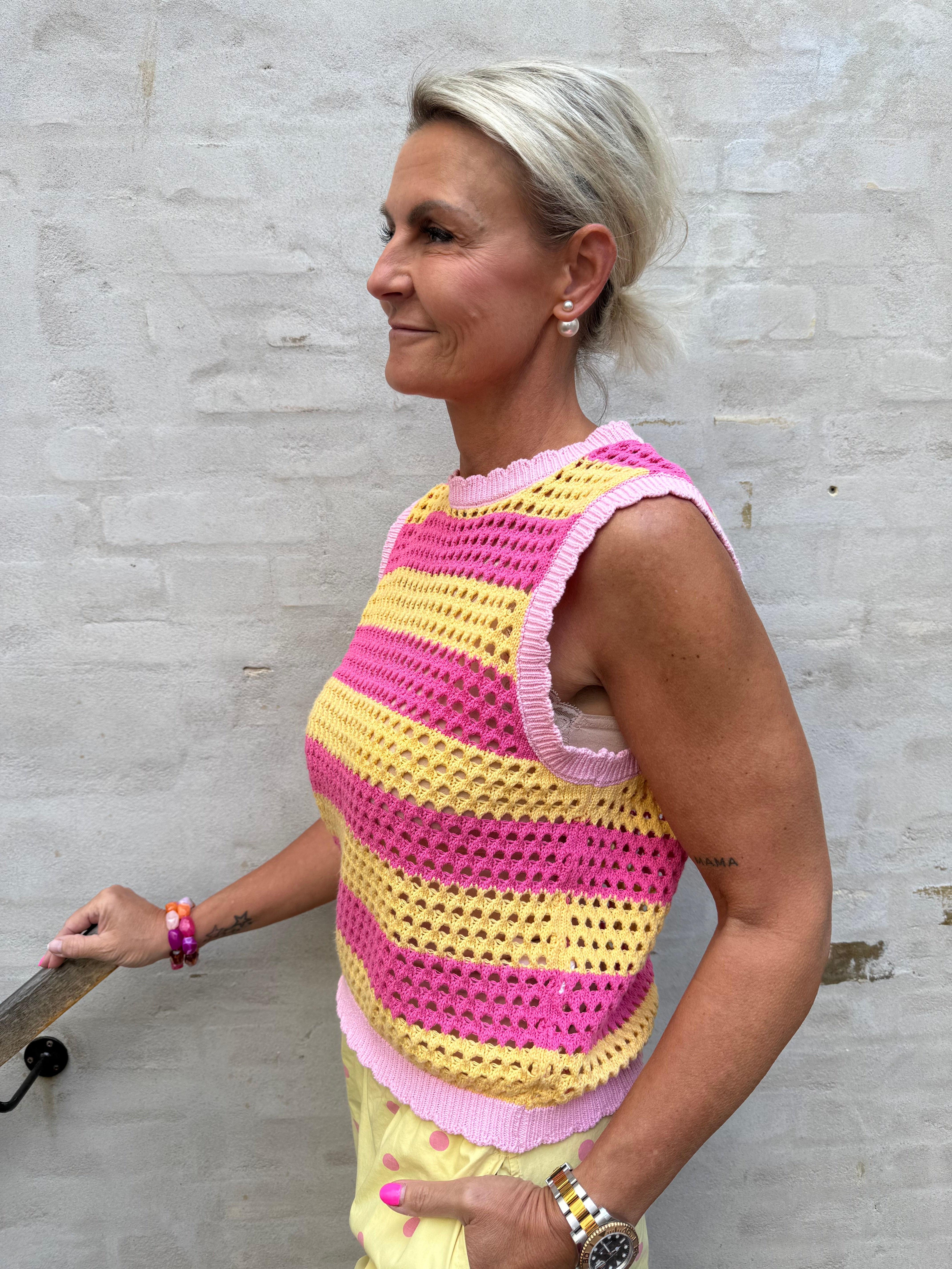 Manga Vest - Pink/Yellow