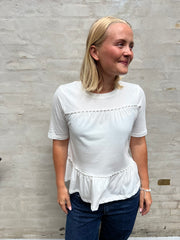 Poula Pearl Top - Cloud Dancer/CD Pearls