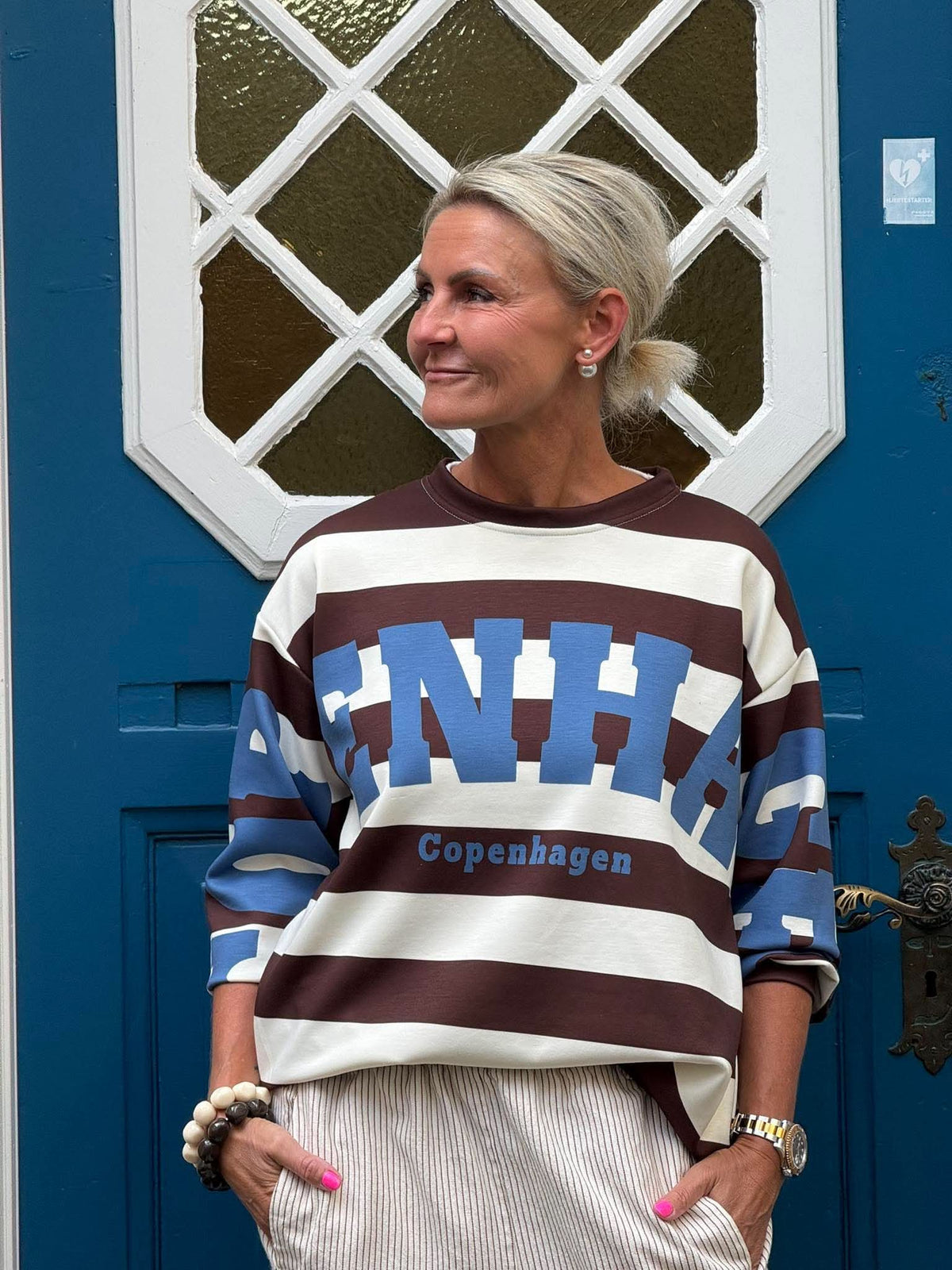 Nerina Sweatshirt - Choco/Jeans Blue