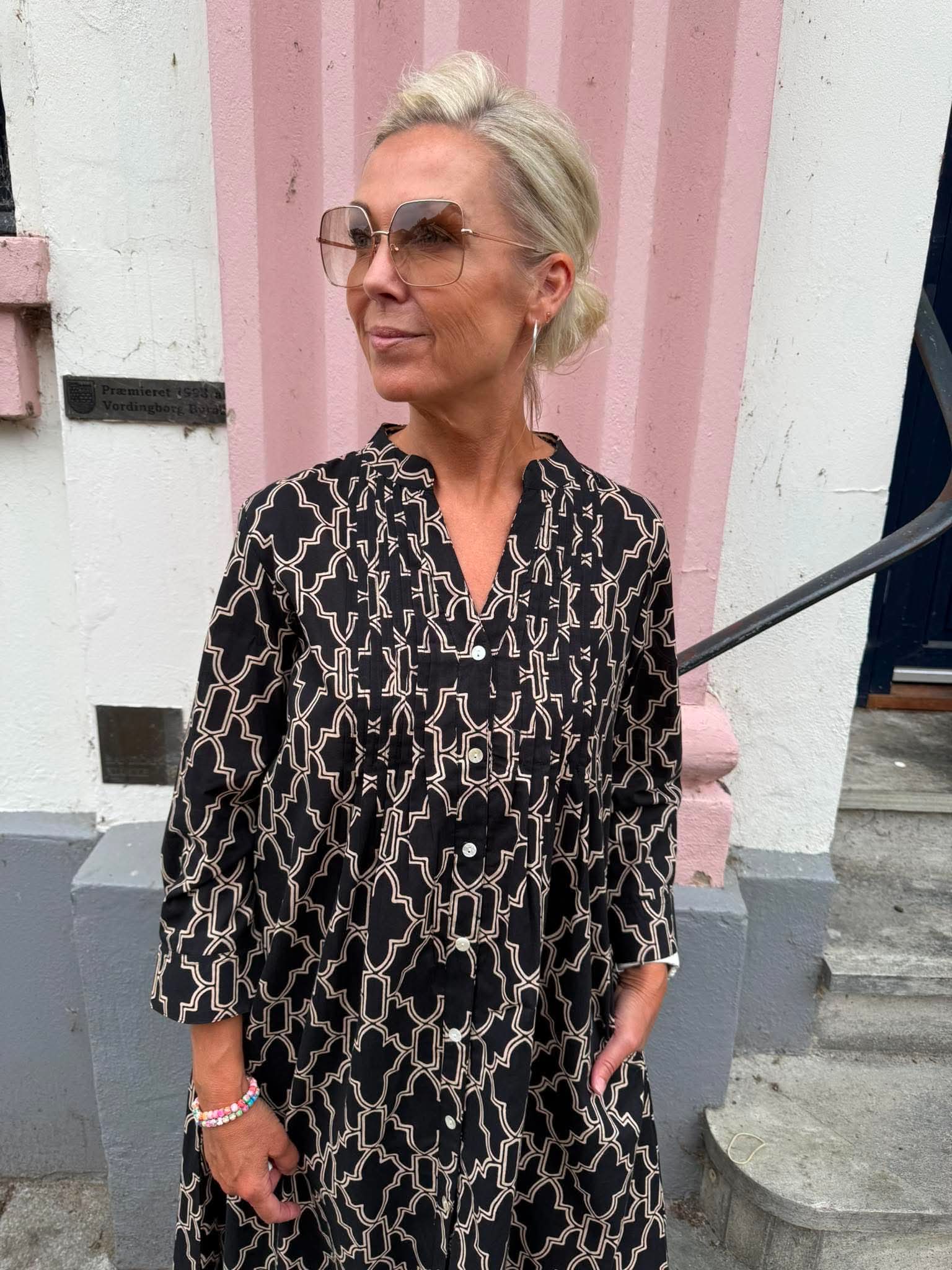 Torino Dress - Black and Beige