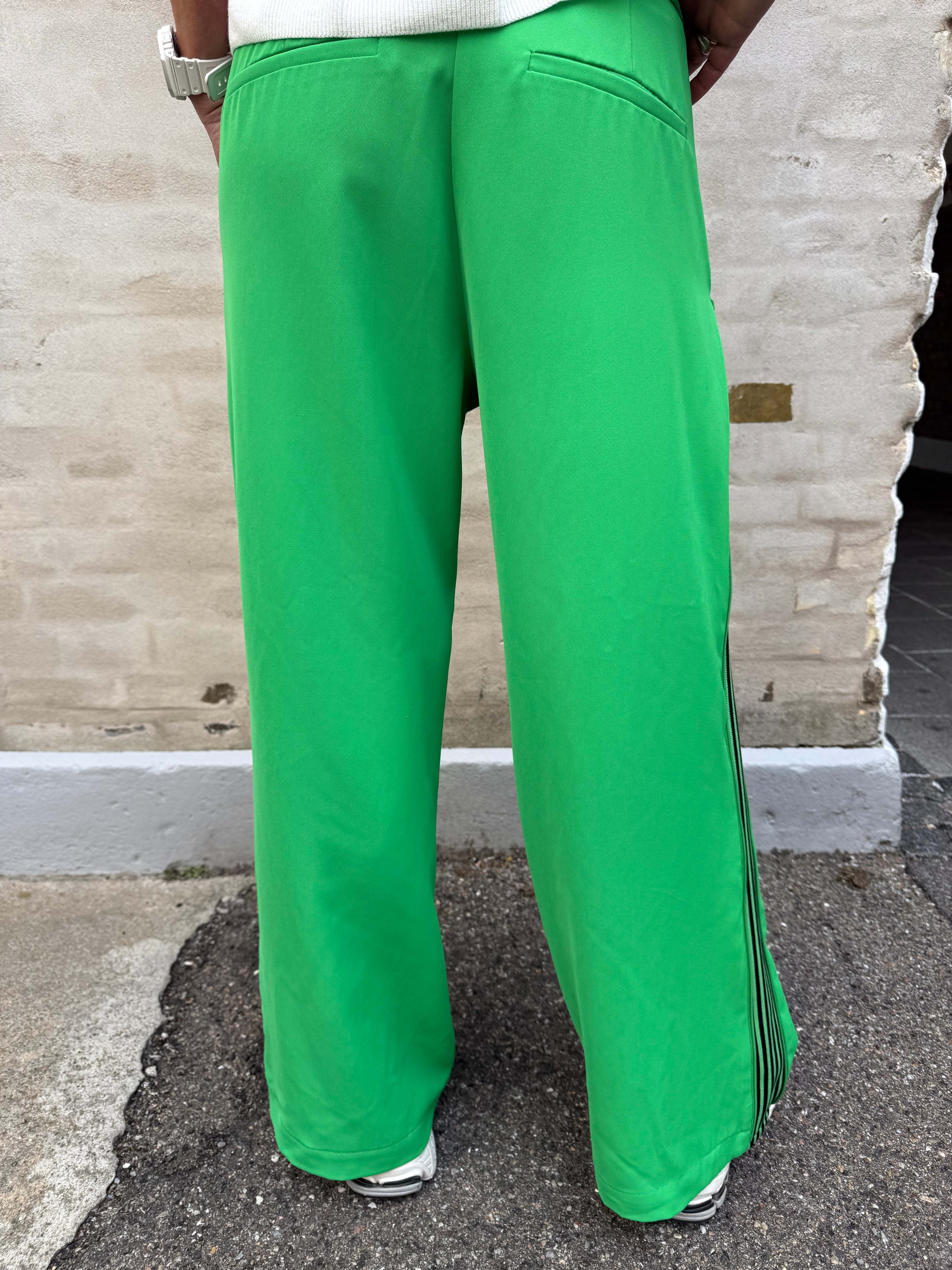 AminaCC zip Panel Pant - Grön