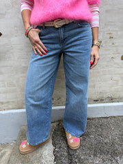 Selma vida jeans med låg midja - Medium Blue Denim